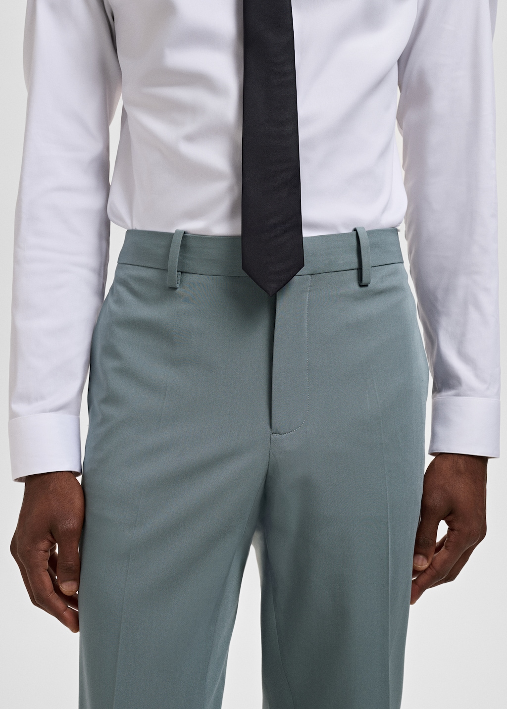 Stretch fabric super slim-fit suit trousers
