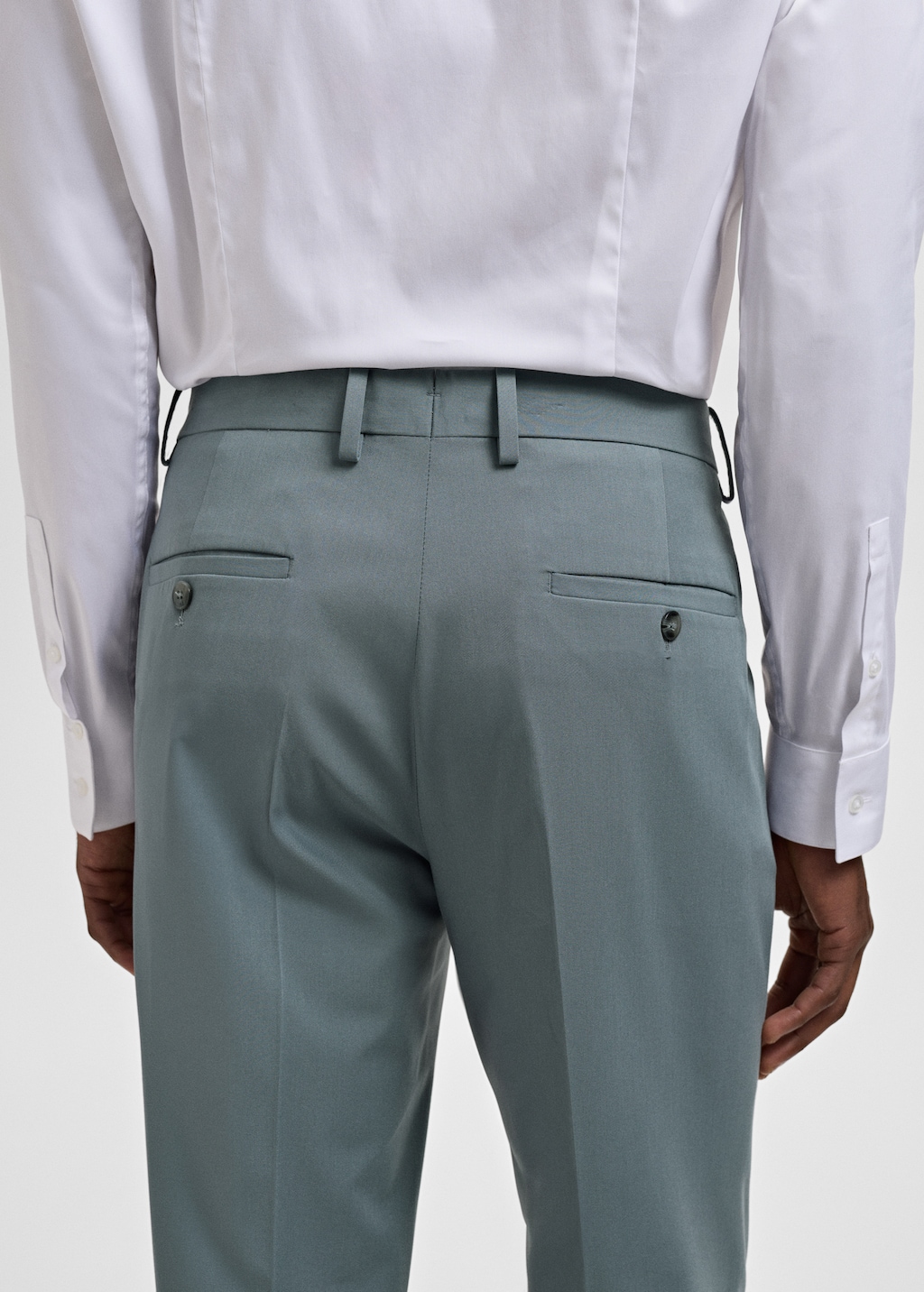 Stretch fabric super slim-fit suit trousers