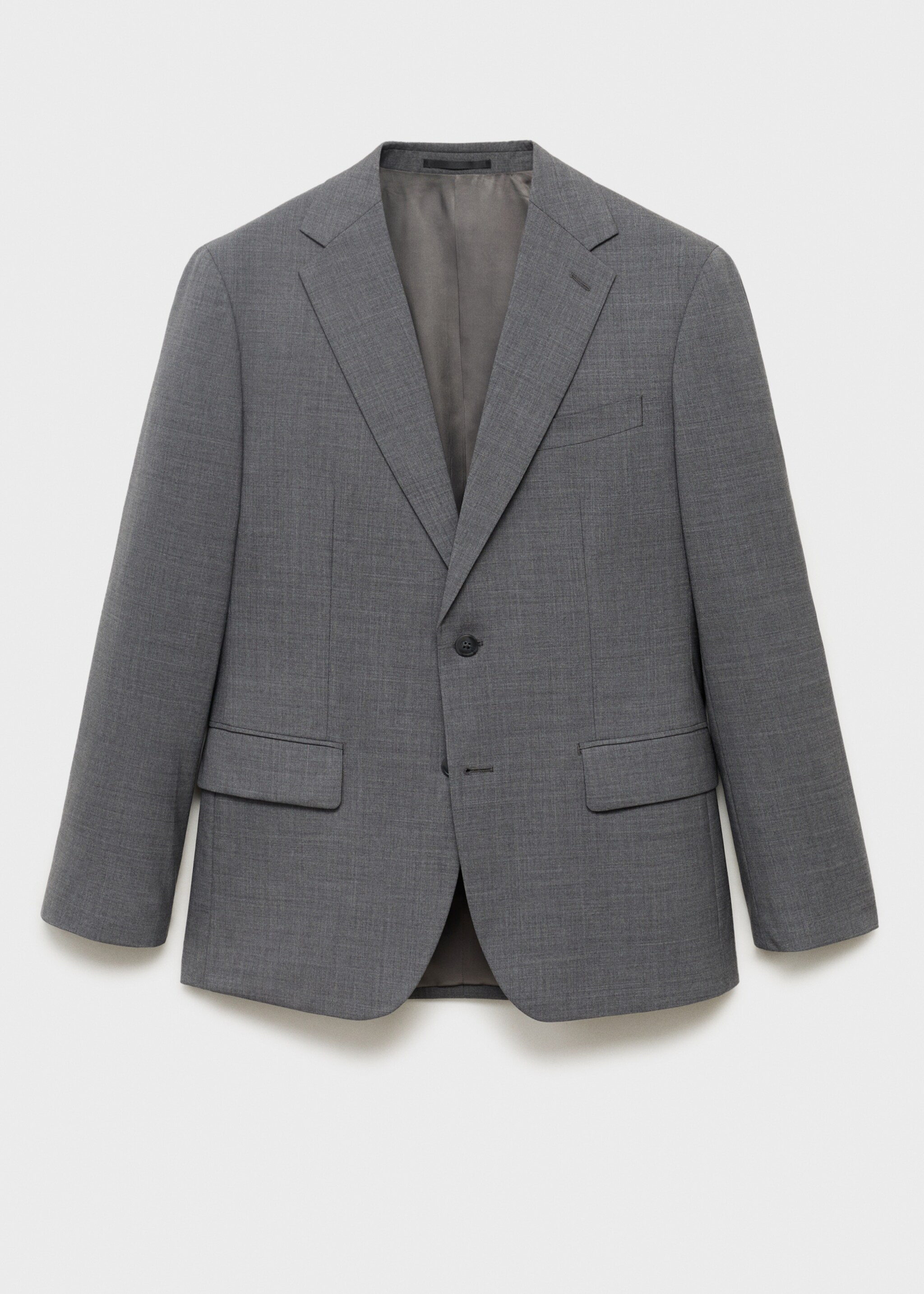 Turin 100% virgin wool suit jacket - Article without model, Grey. Ref: 17041183-01.