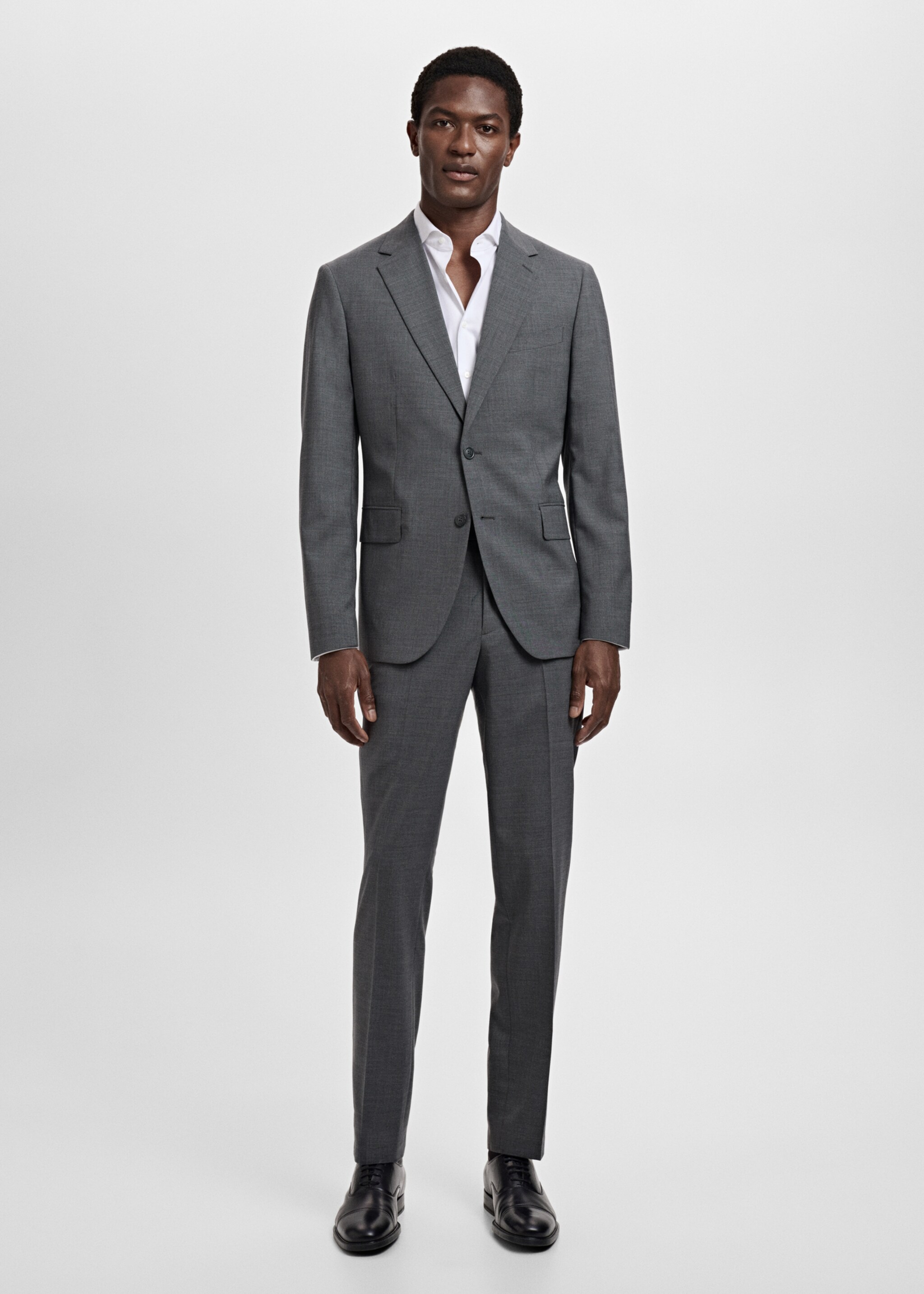 Turin 100% virgin wool suit jacket - General plane, Grey. Ref: 17041183-01.