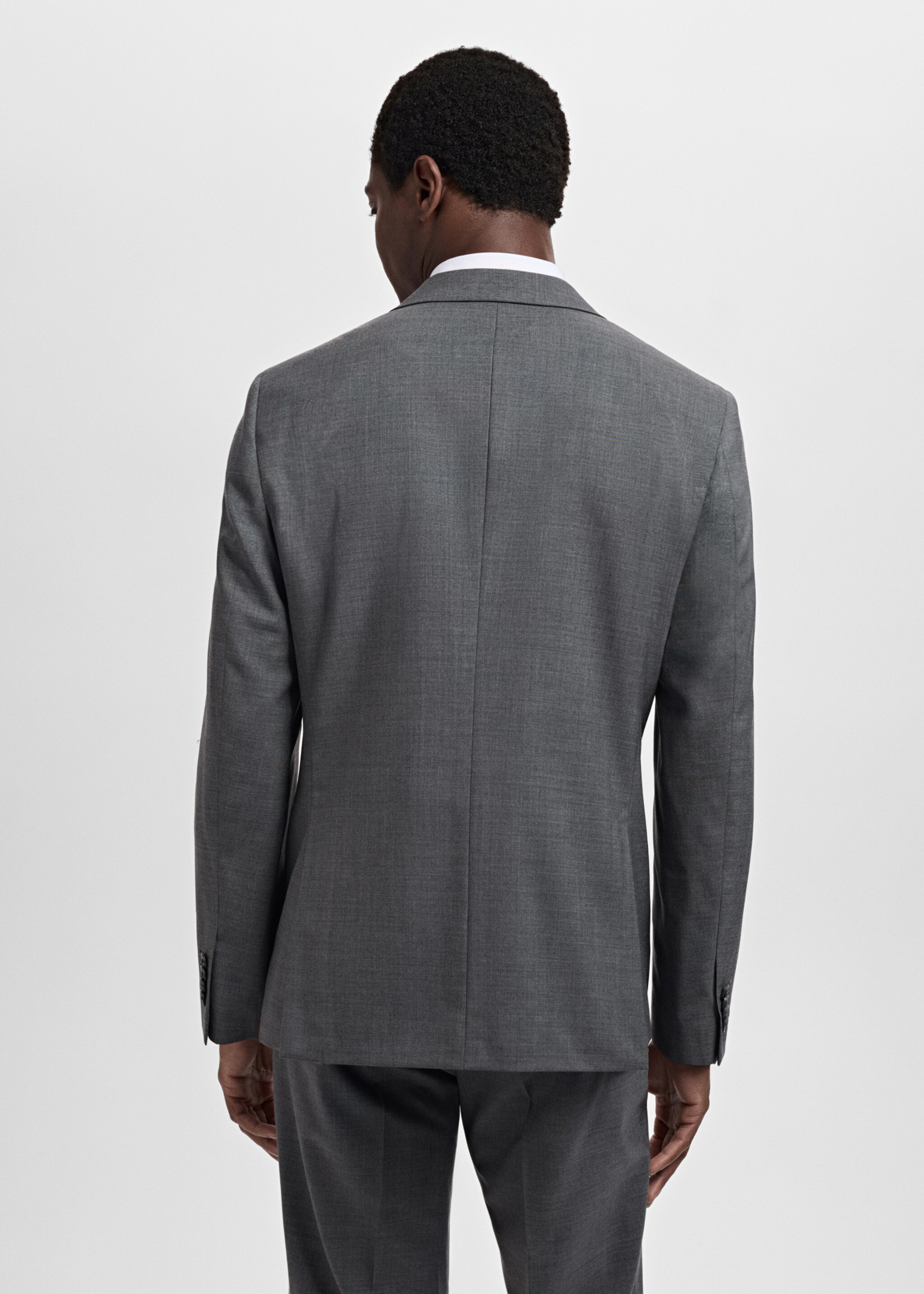 Turin 100% virgin wool suit jacket - Reverse of the article, Grey. Ref: 17041183-01.