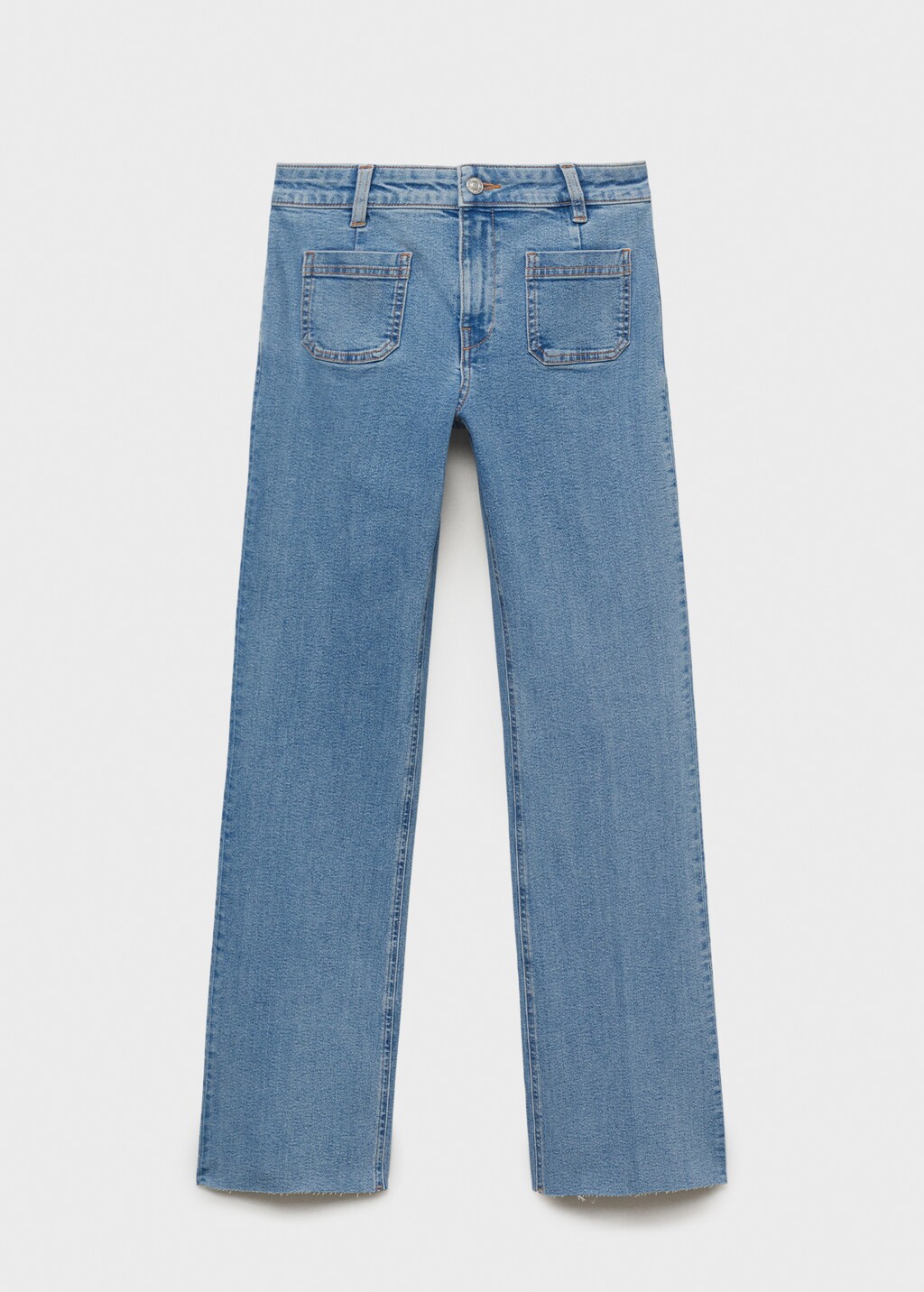 Flared cropped jeans with pockets