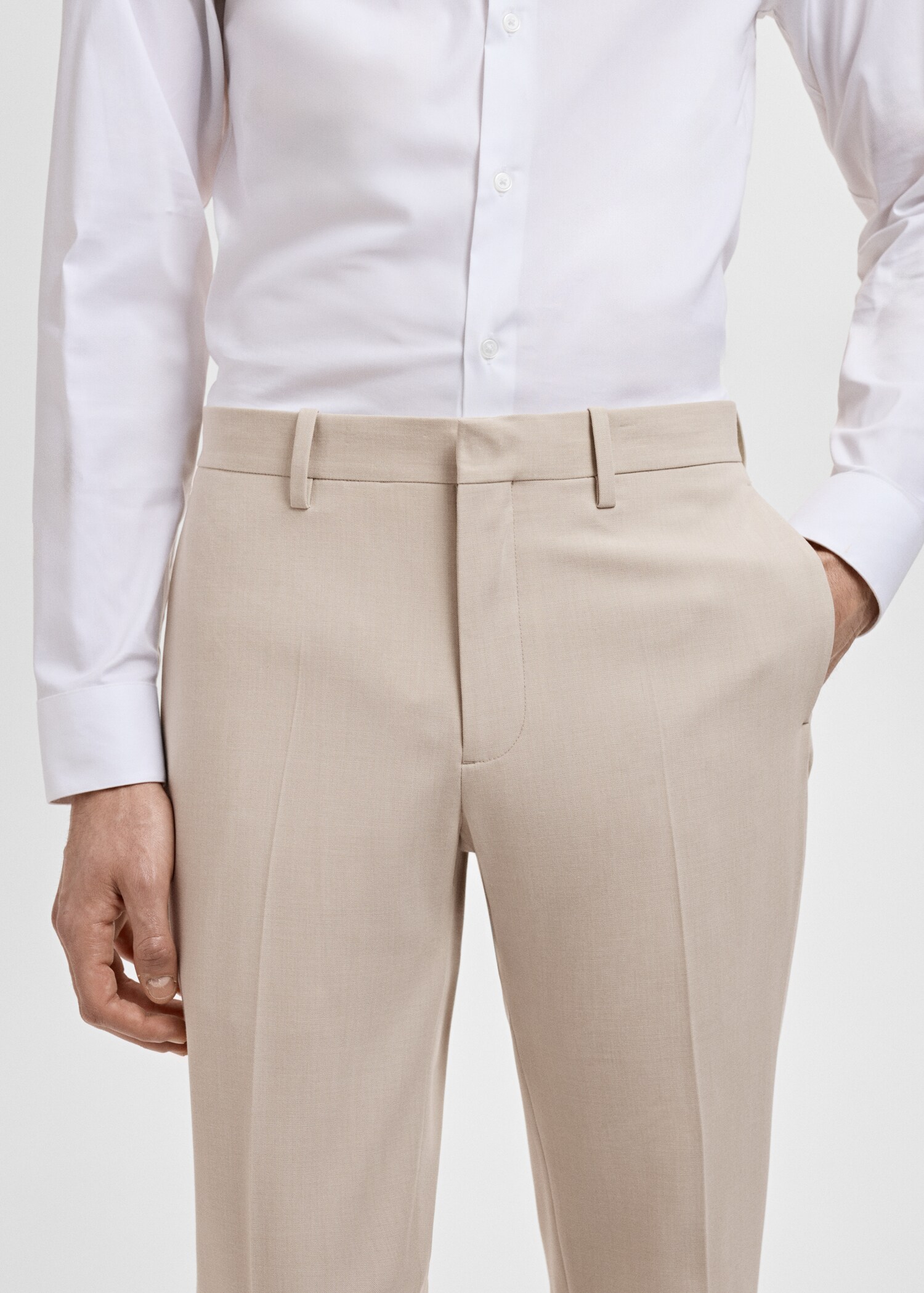 Stretch fabric super slim-fit suit trousers - Details of the article 1