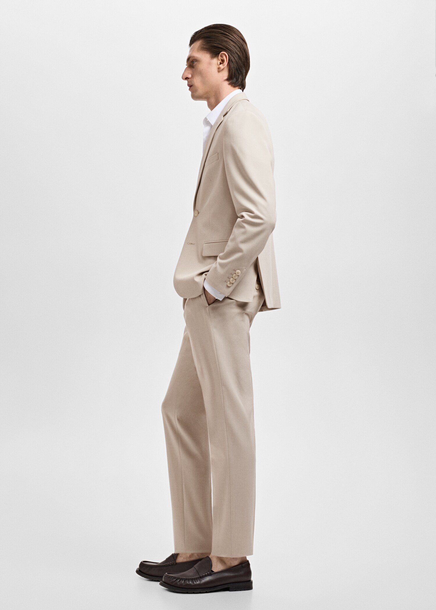 Stretch fabric super slim-fit suit trousers - Details of the article 2