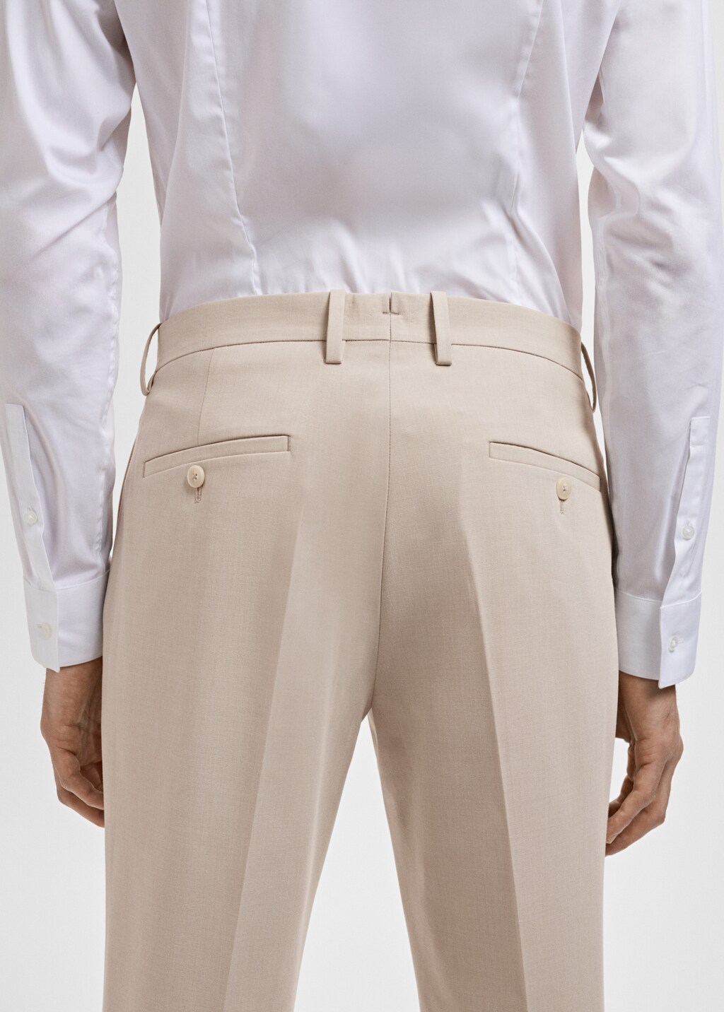 Stretch fabric super slim-fit suit trousers