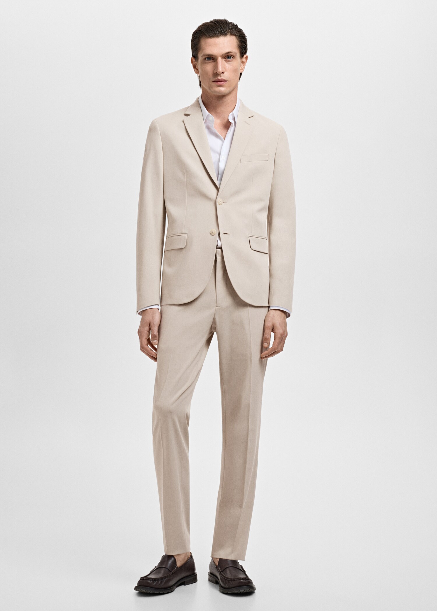 Stretch fabric super slim-fit suit trousers - General plane