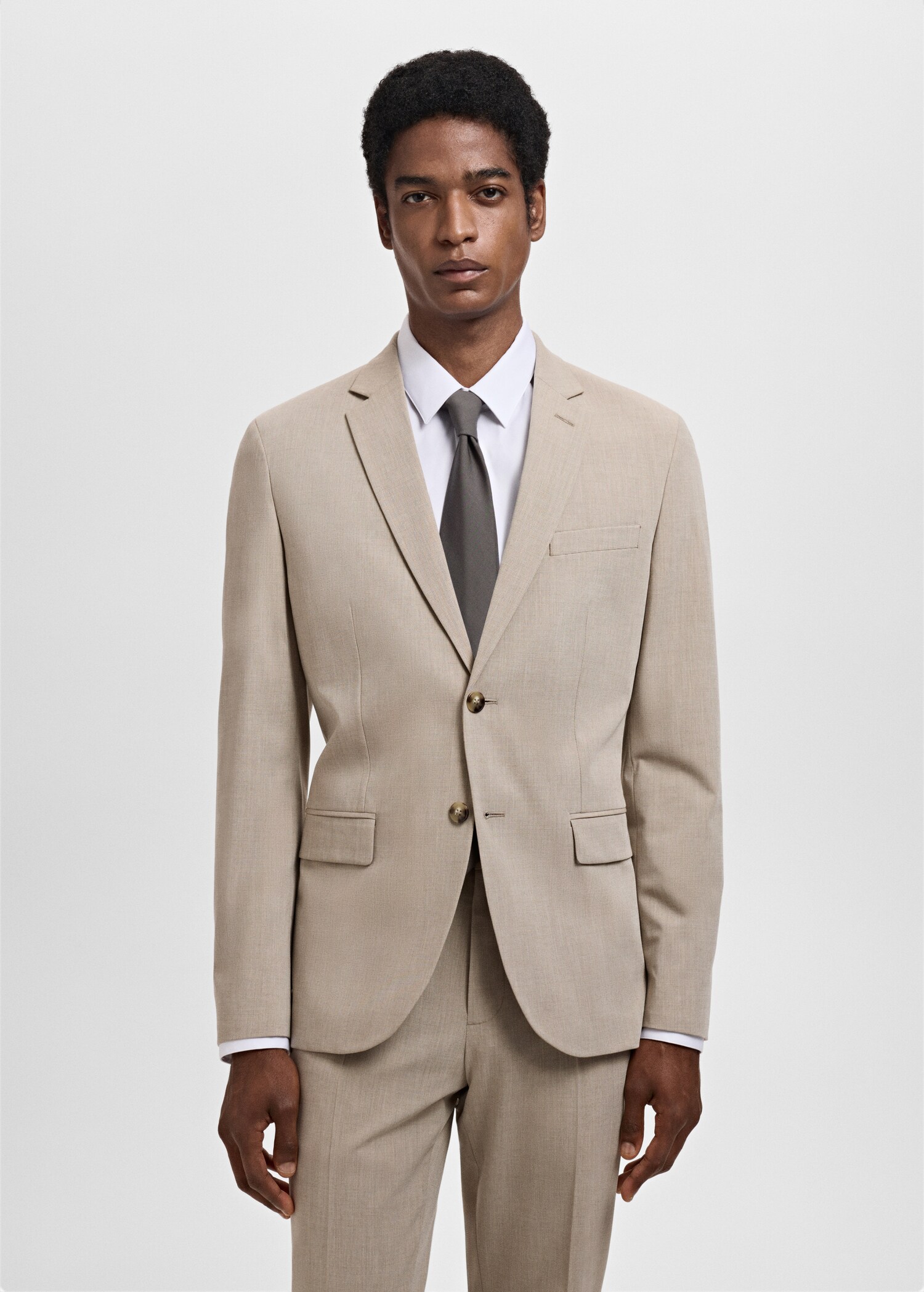 Super slim-fit suit jacket in stretch fabric - Medium plane