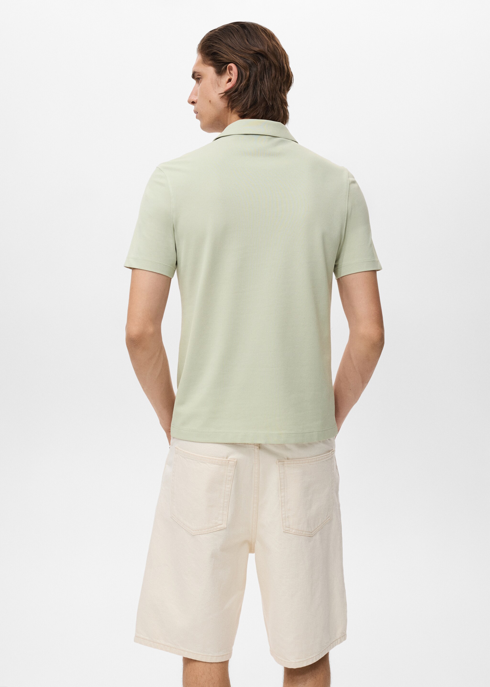 Polo algodón piqué - Reverso del artículo, Verde menta. Ref: 17041231-01.
