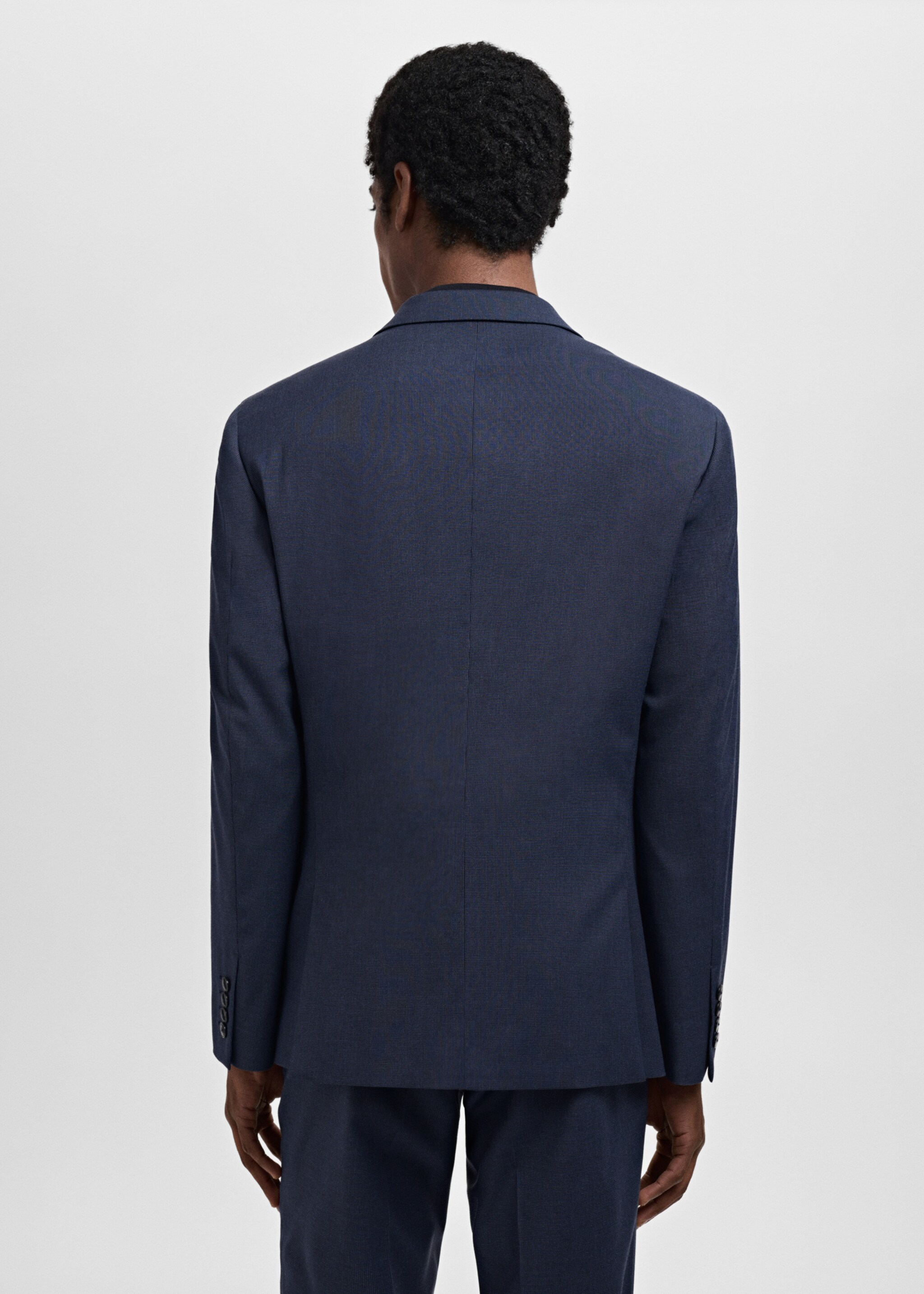 Super slim-fit suit jacket in stretch fabric - Reverse of the article, Ink Blue. Ref: 17041236-01.