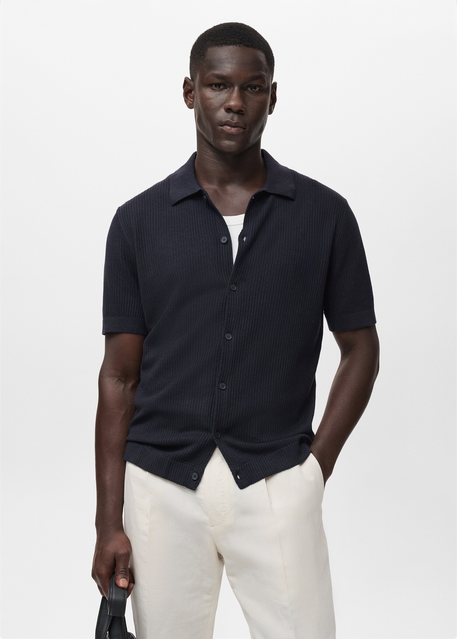 Rib-knit shirt - Medium plane
