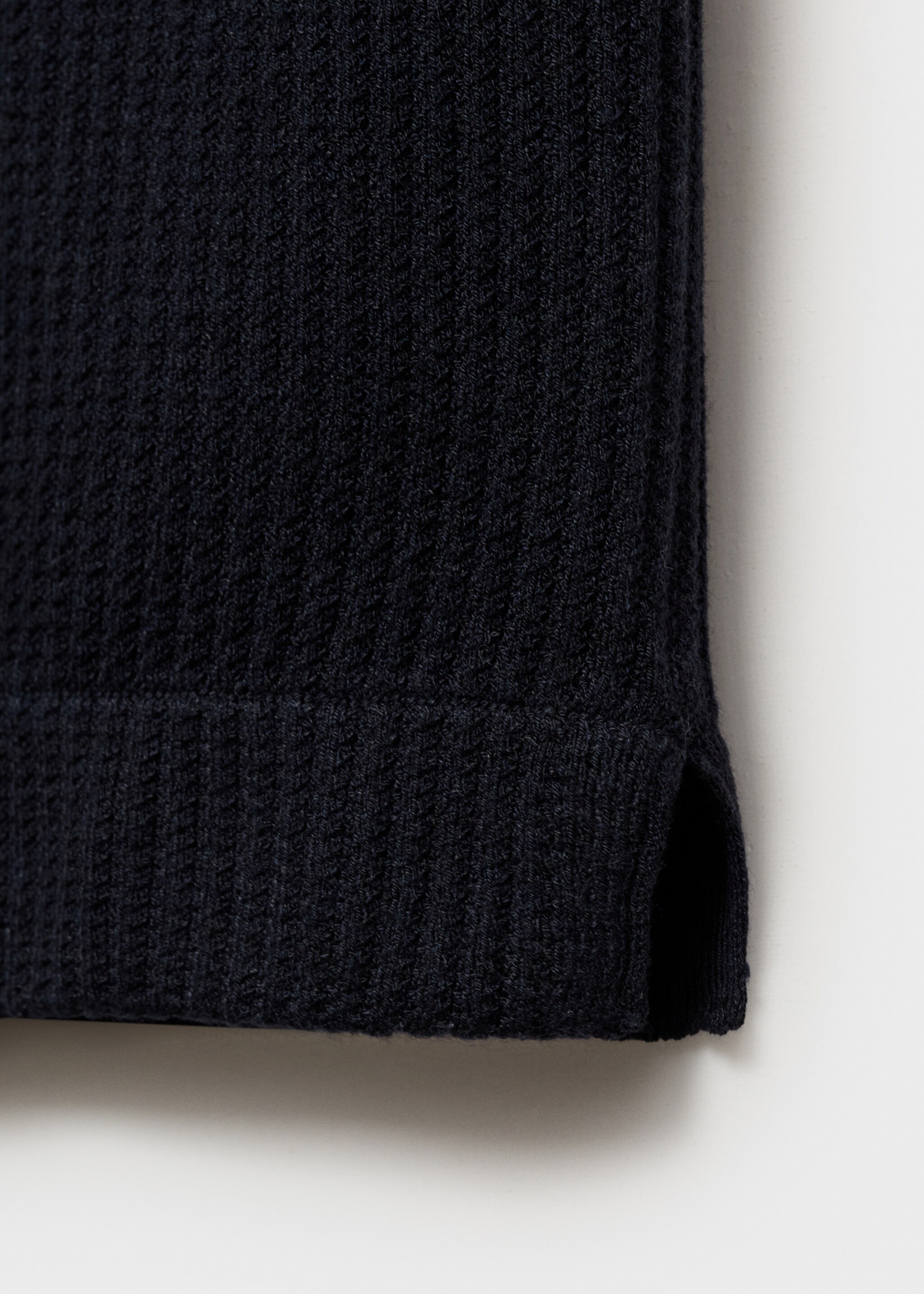 Rib-knit shirt - Details of the article 0, Navy. Ref: 17041244-01.