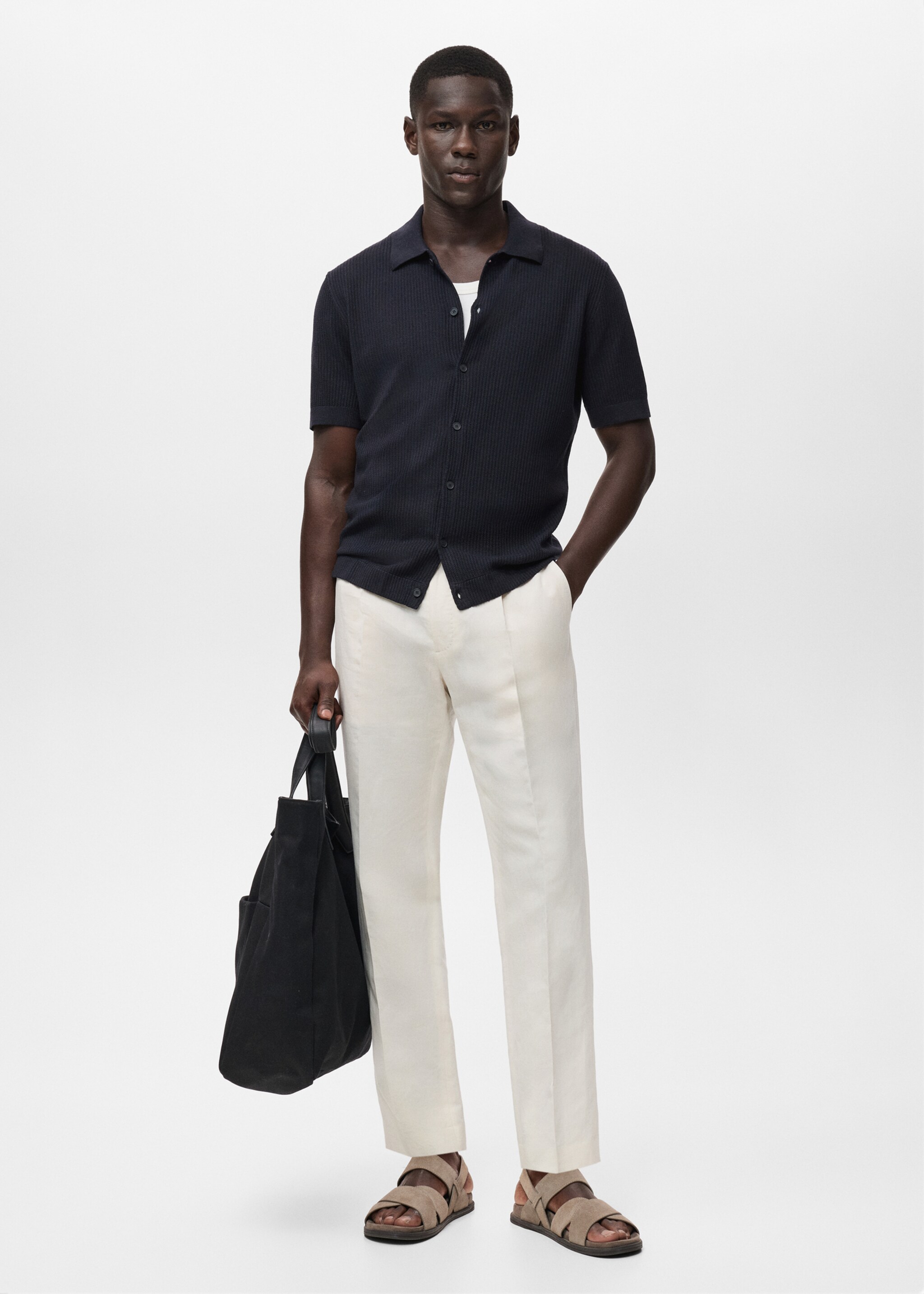 Rib-knit shirt - General plane, Navy. Ref: 17041244-01.