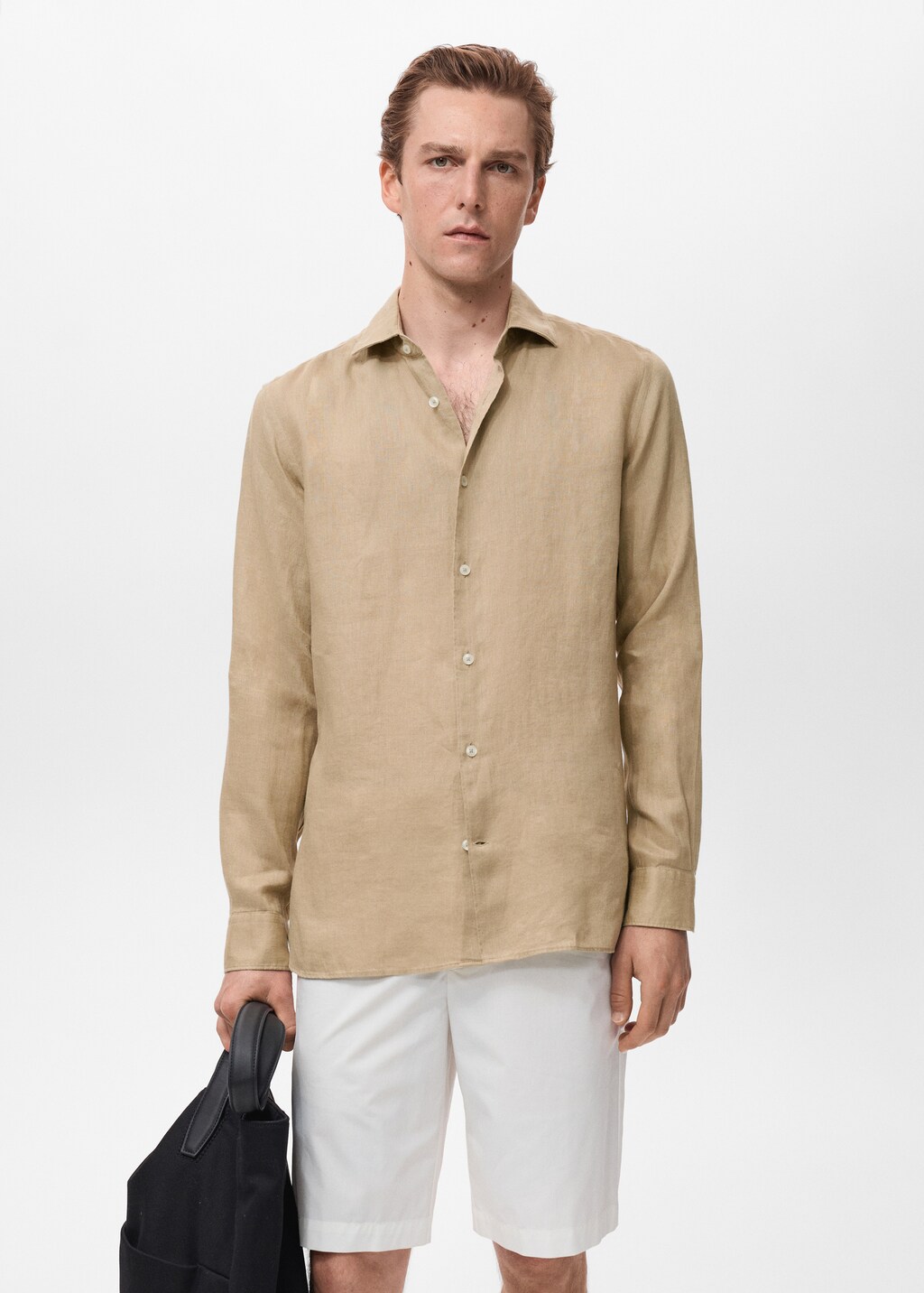 100% linen slim-fit shirt