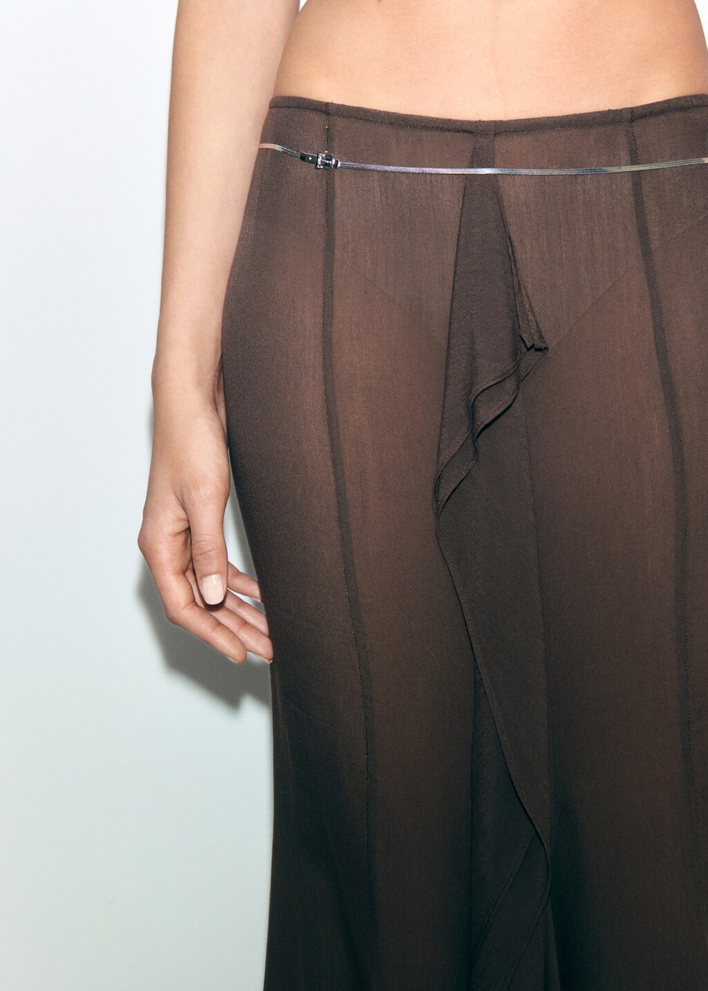 Maxi-skirt with ruffle detail