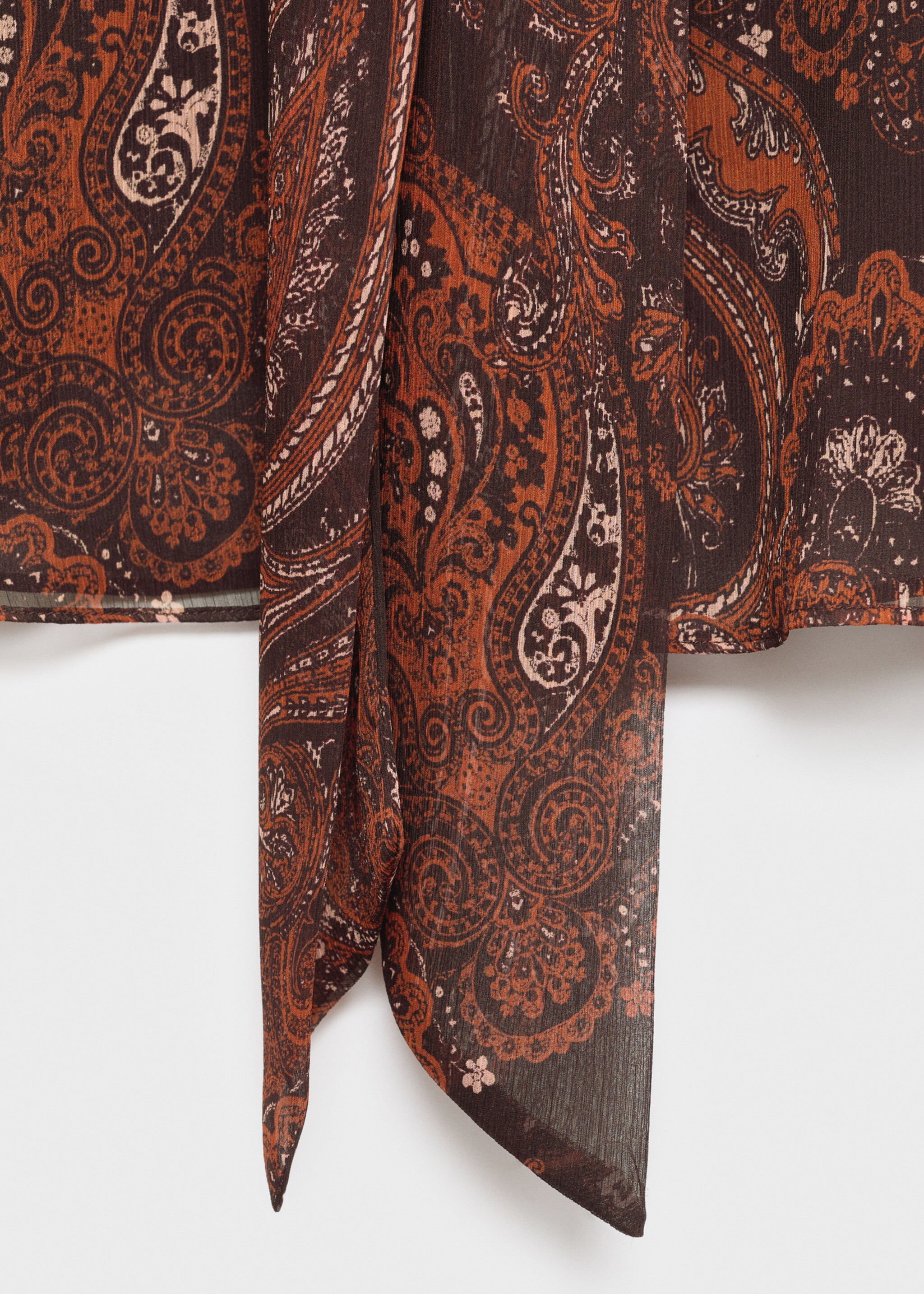 Paisley print blouse - Details of the article 0, Russet. Ref: 17045830-01.