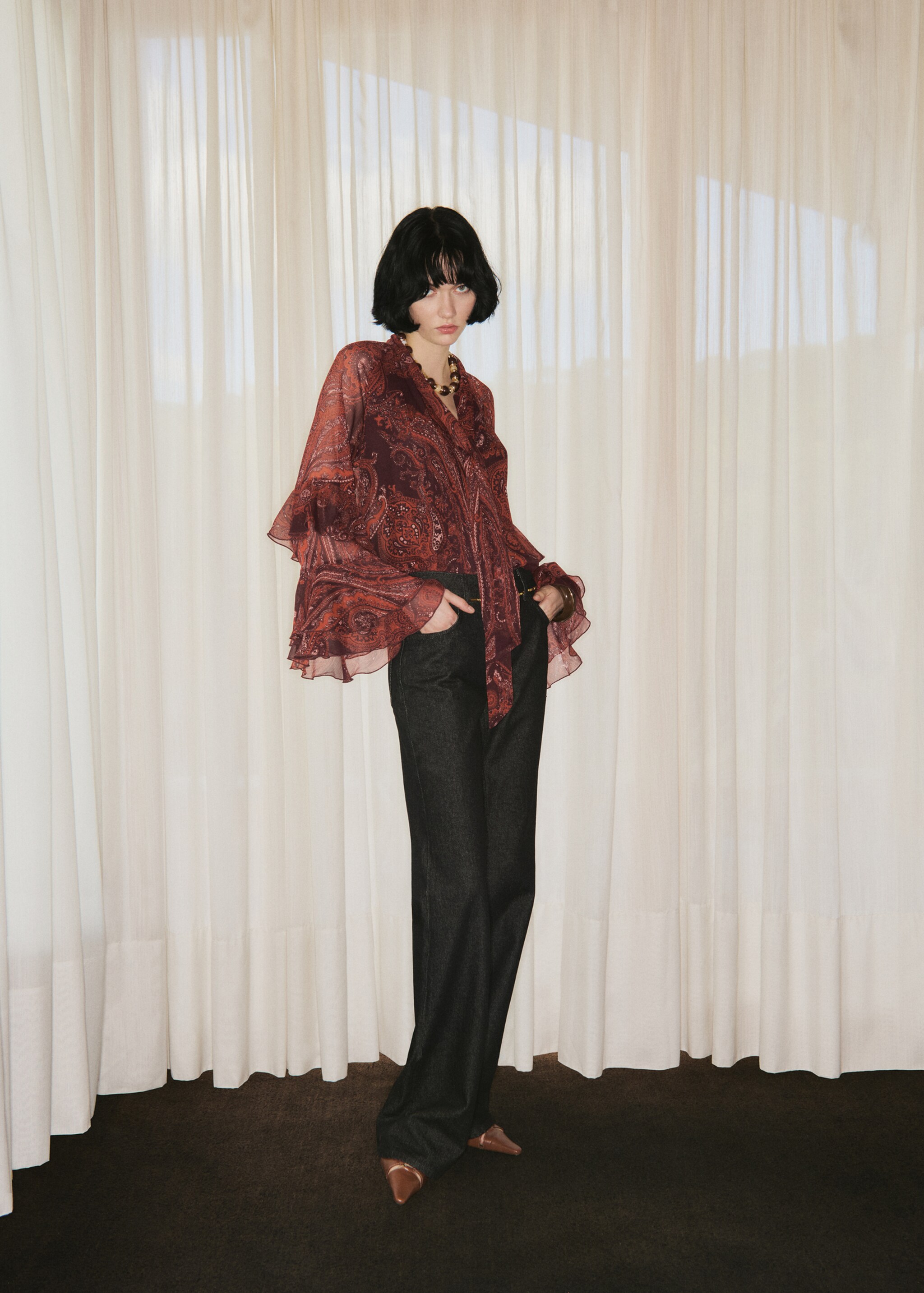 Paisley print blouse - General plane, Russet. Ref: 17045830-01.