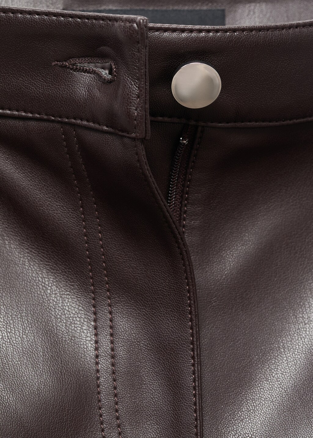Faux-leather flared trousers