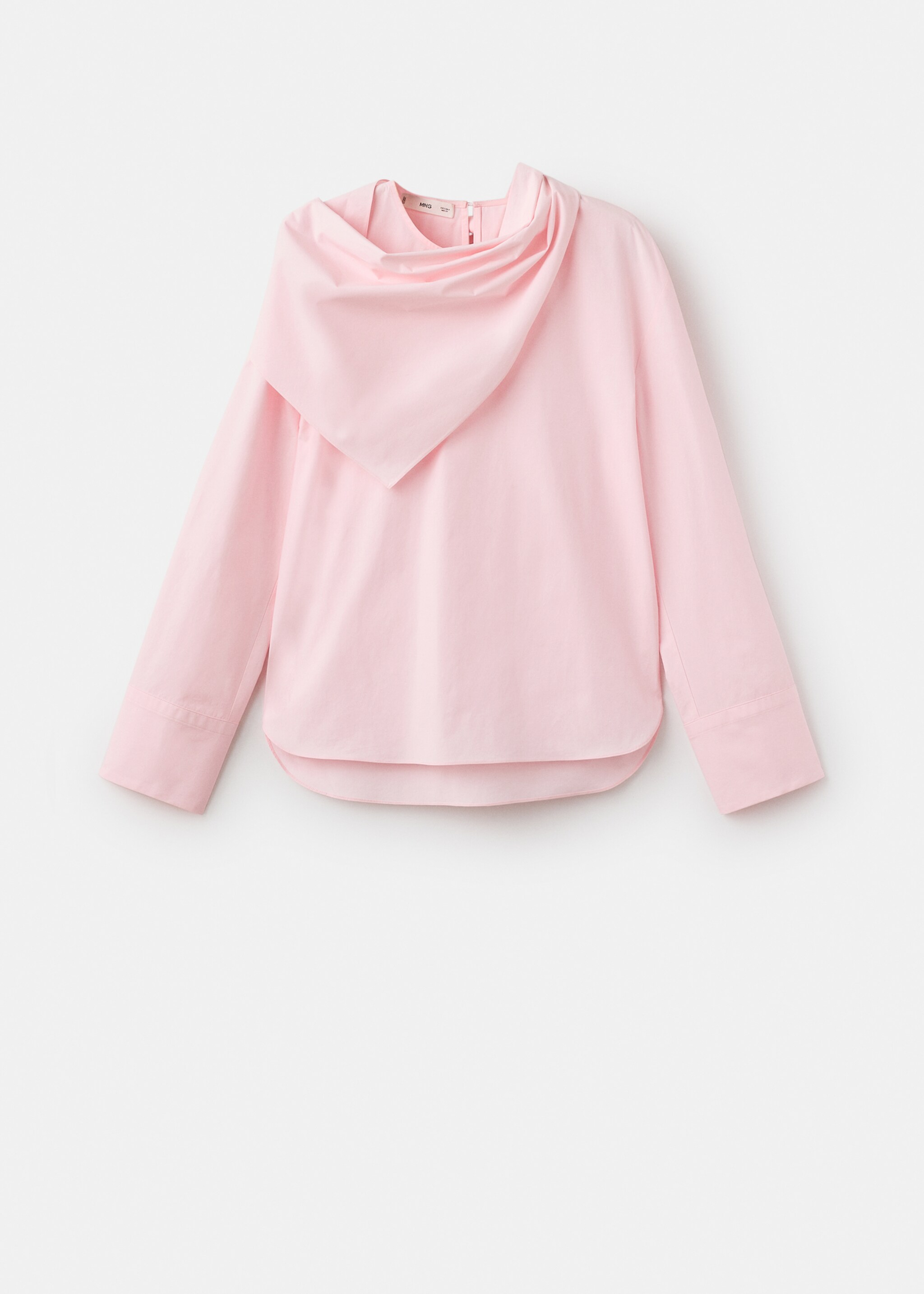 Blouse en popeline avec foulard - Article sans modèle, Rose pastel. Ref: 17046360-01.