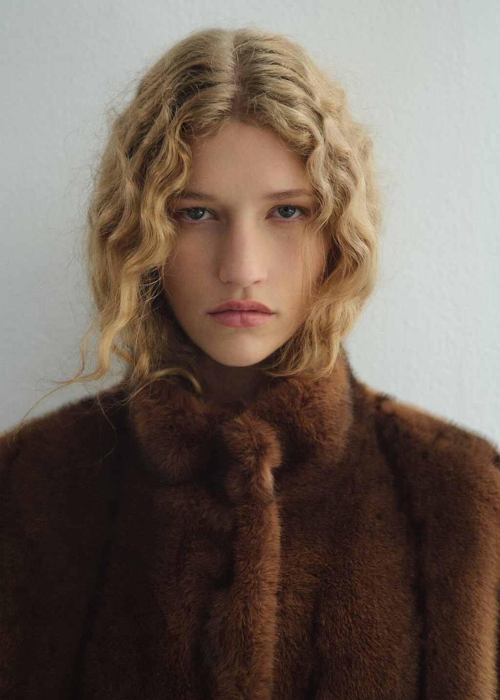 Faux-fur jacket with pockets