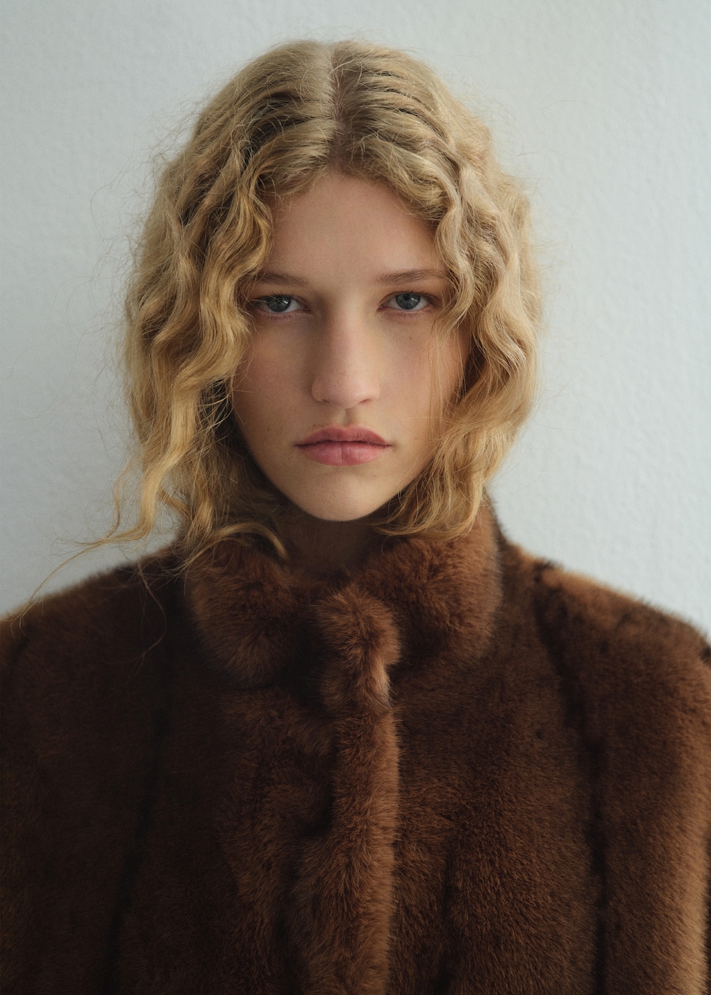 Faux-fur jacket with pockets