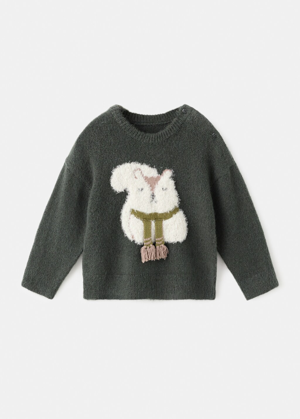 Sweater with embroidered animal