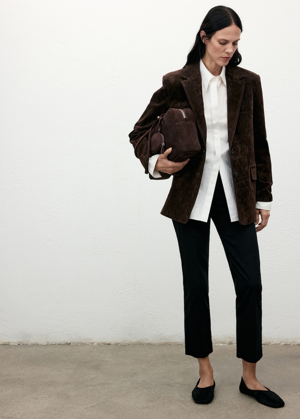 Mango Straight suede blazer