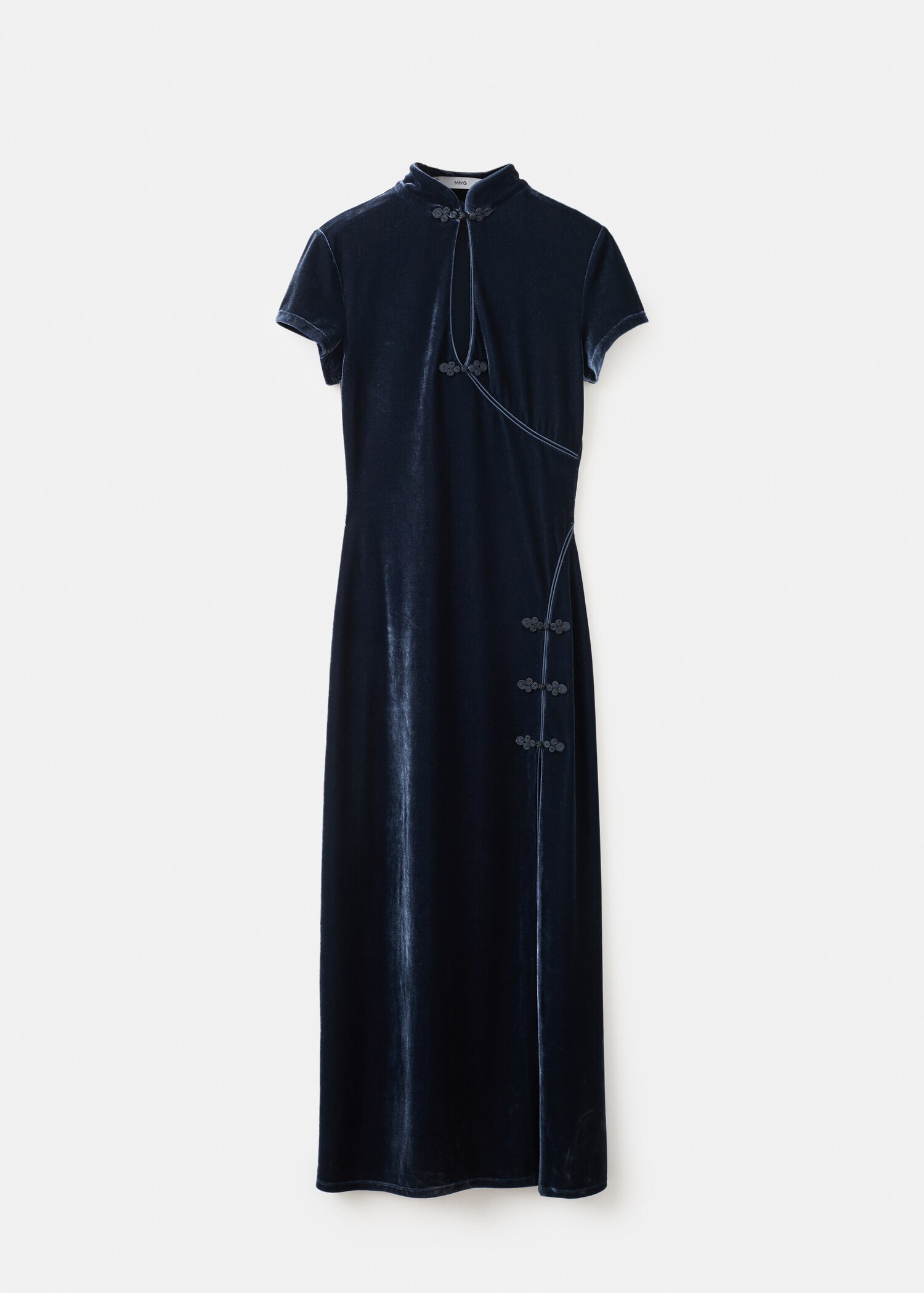 Robe en velours avec brandebourgs et ouverture - Article sans modèle