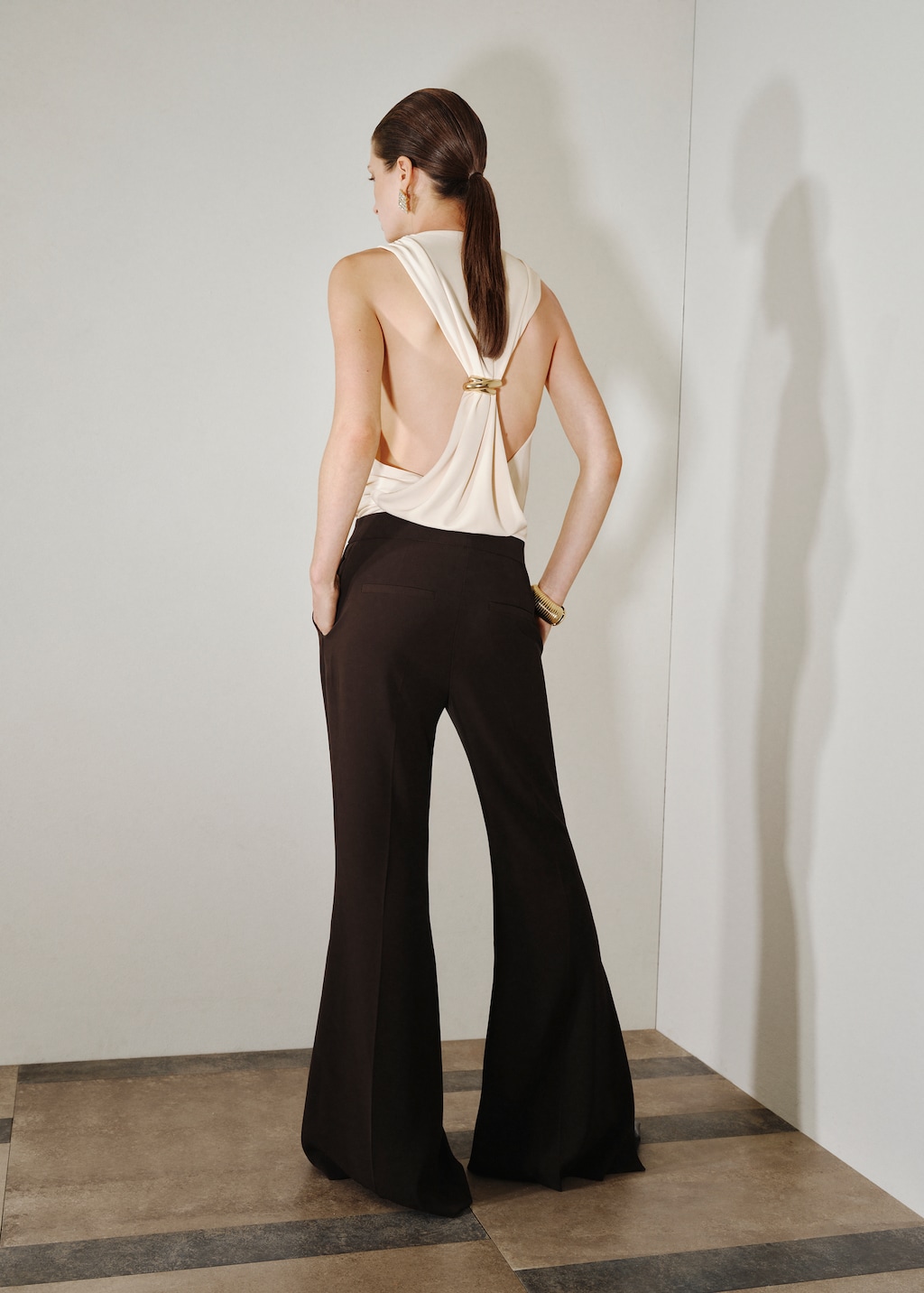 Side slit flowy pants