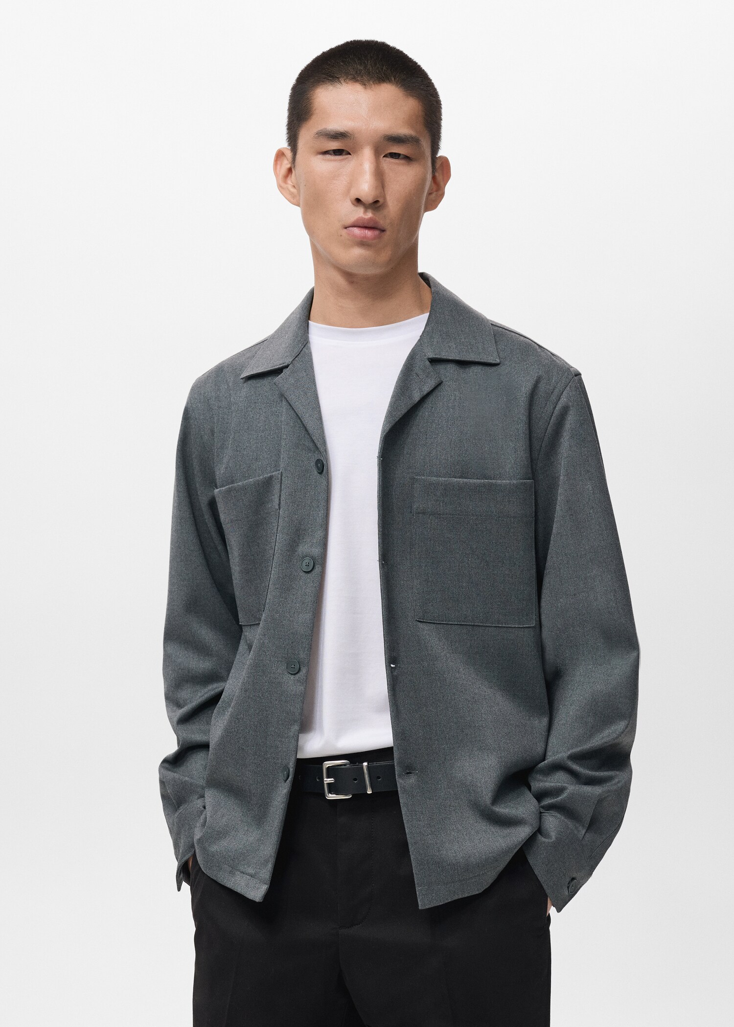 Fluid overshirt with pockets - Medium plane