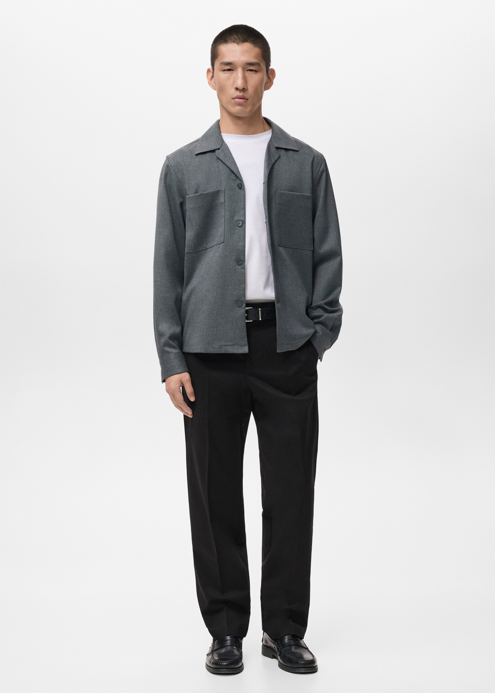 Fluid overshirt with pockets - General plane, Grey. Ref: 17049207-01.