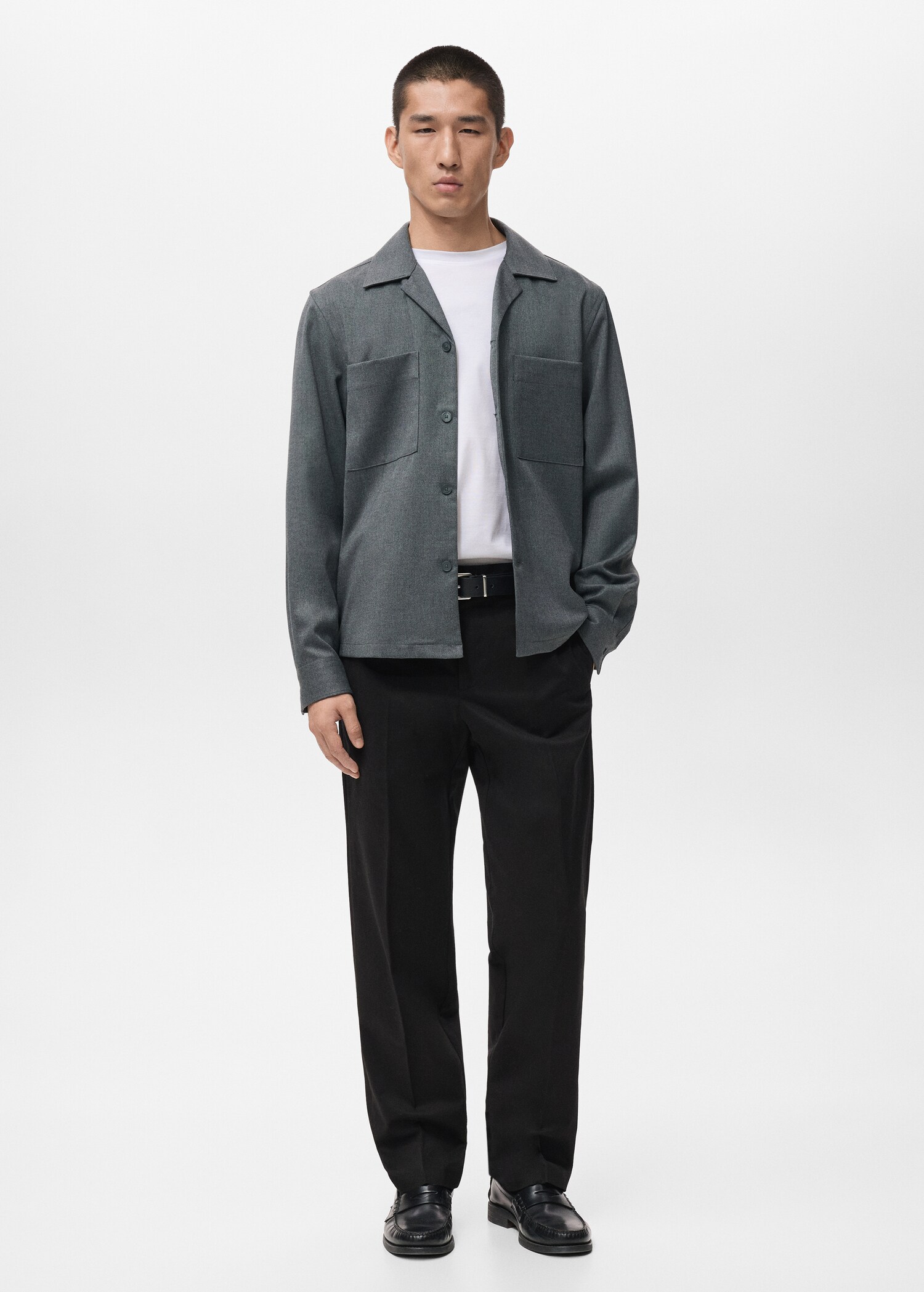 Fluid overshirt with pockets - General plane