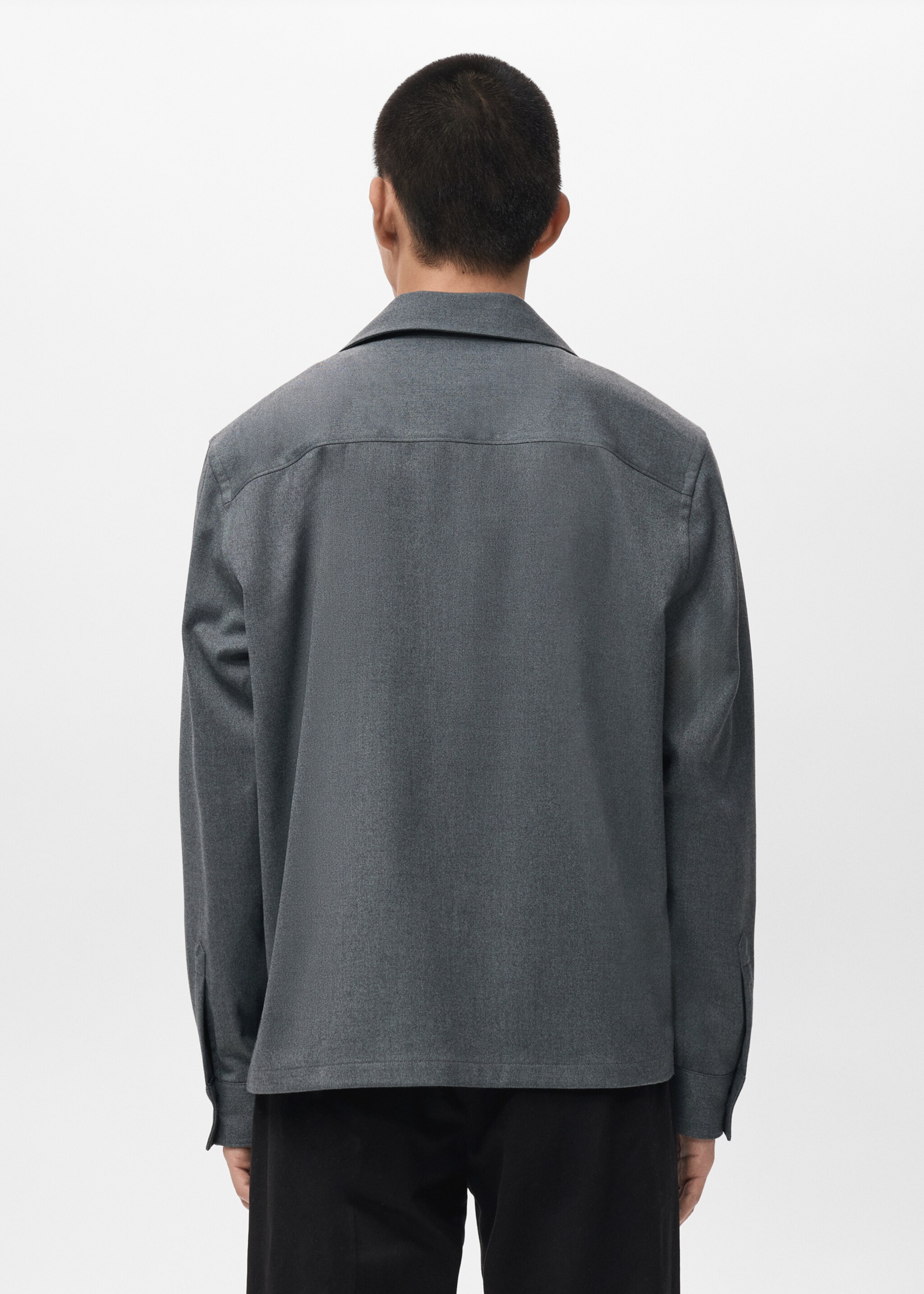 Fluid overshirt with pockets - Reverse of the article, Grey. Ref: 17049207-01.