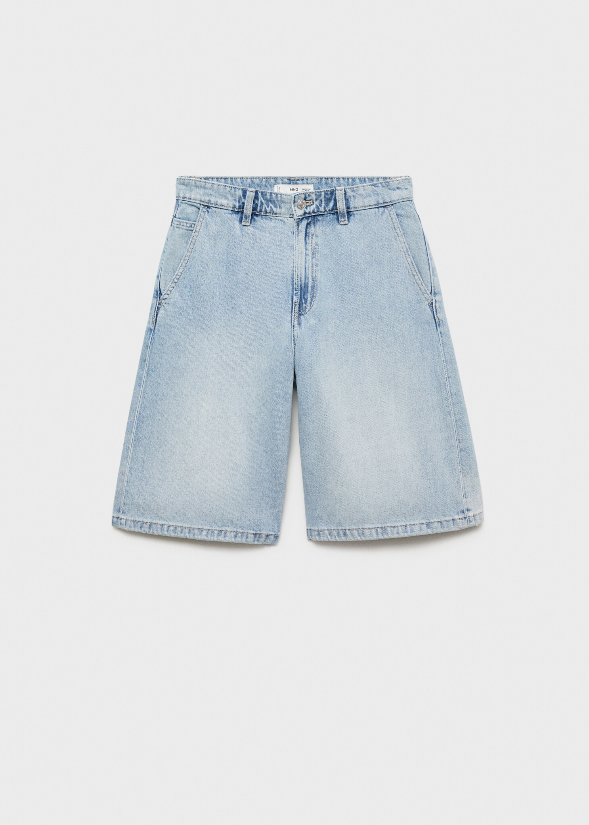 Straight-fit mid-rise denim jorts - Article without model