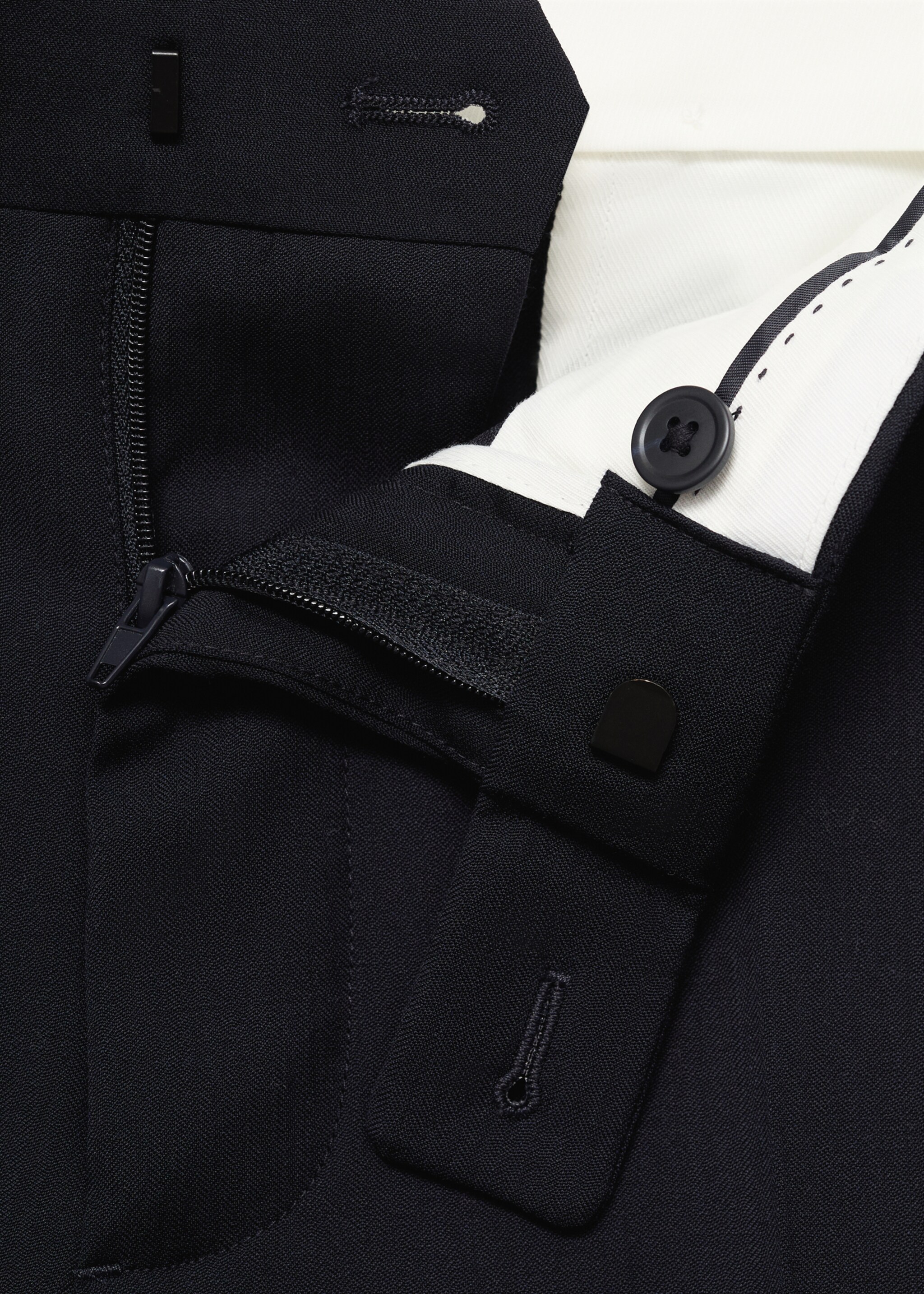 Turin 100% virgin wool suit trousers - Details of the article 0, Navy. Ref: 17051177-01.