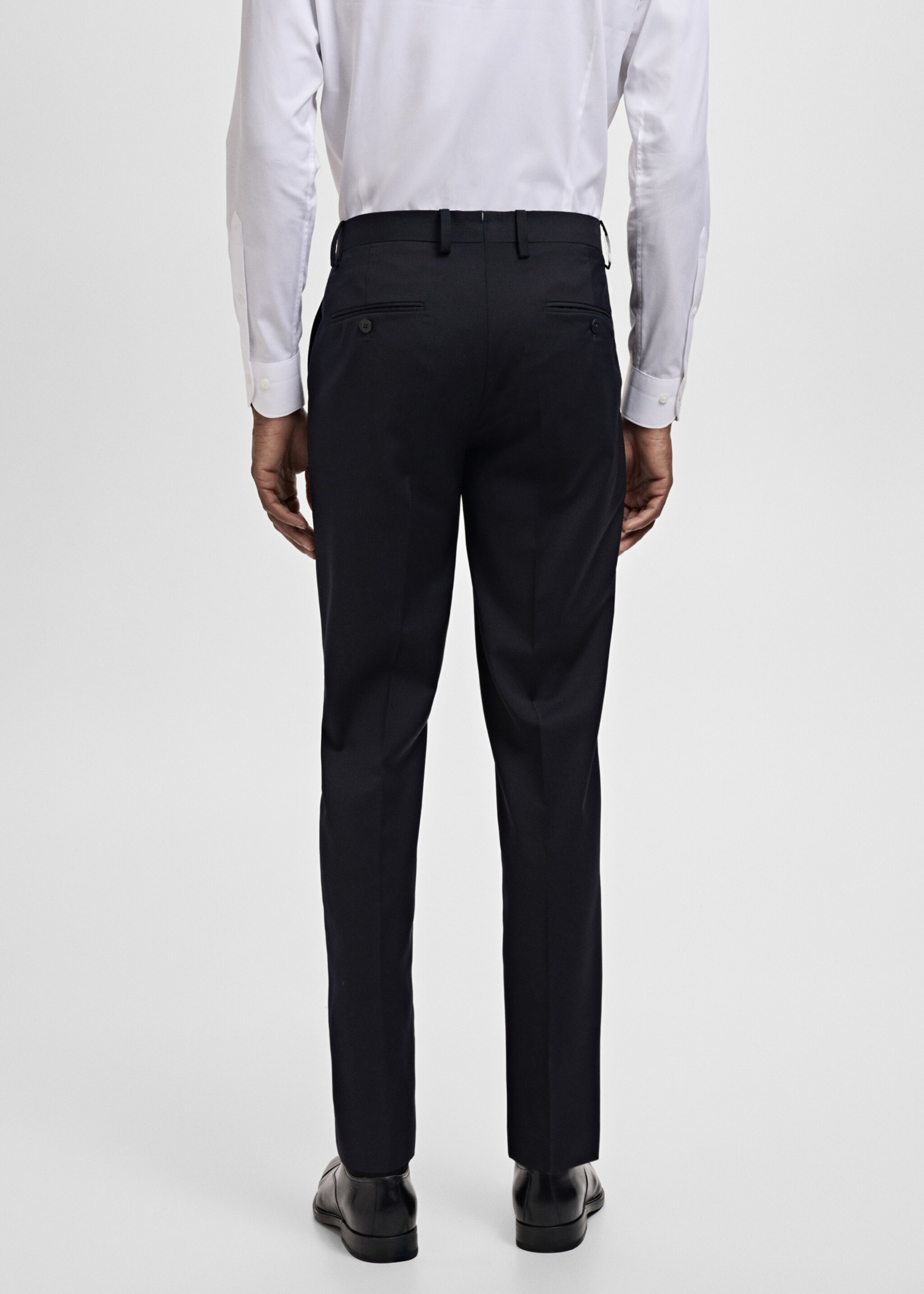 Turin 100% virgin wool suit trousers - Reverse of the article, Navy. Ref: 17051177-01.