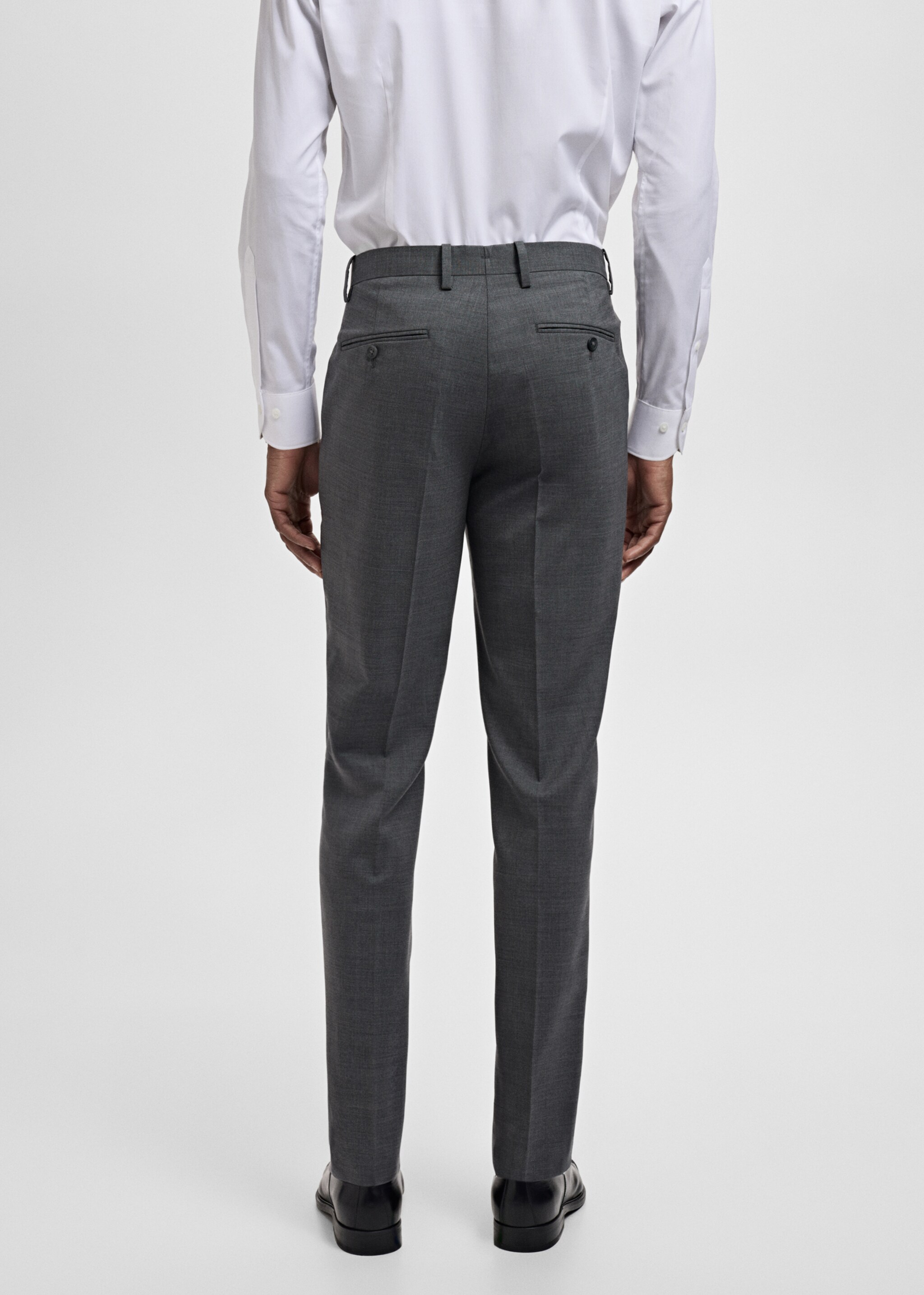 Turin 100% virgin wool suit trousers - Reverse of the article, Grey. Ref: 17051183-01.