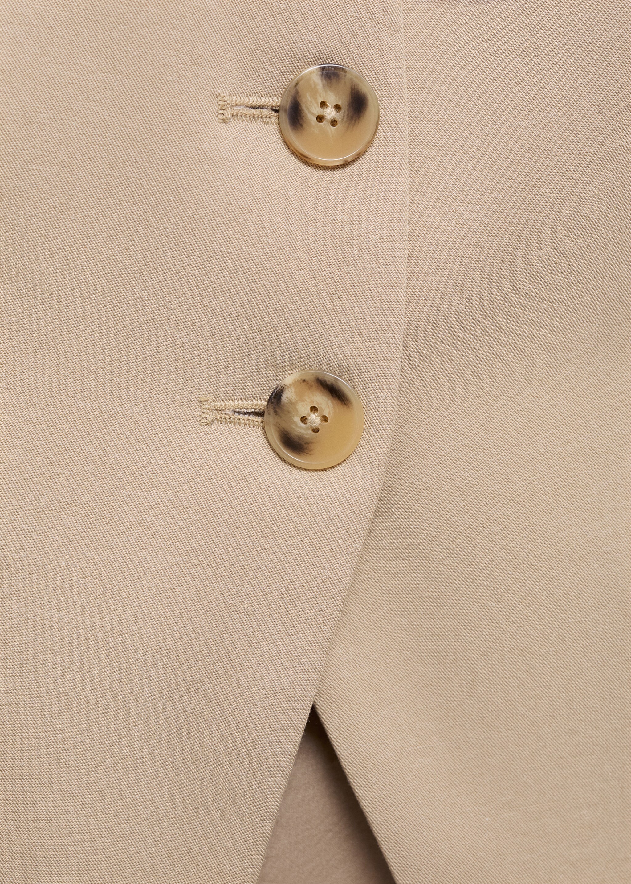 Linen-blend suit waistcoat - Details of the article 0, Medium Brown. Ref: 17051206-01.