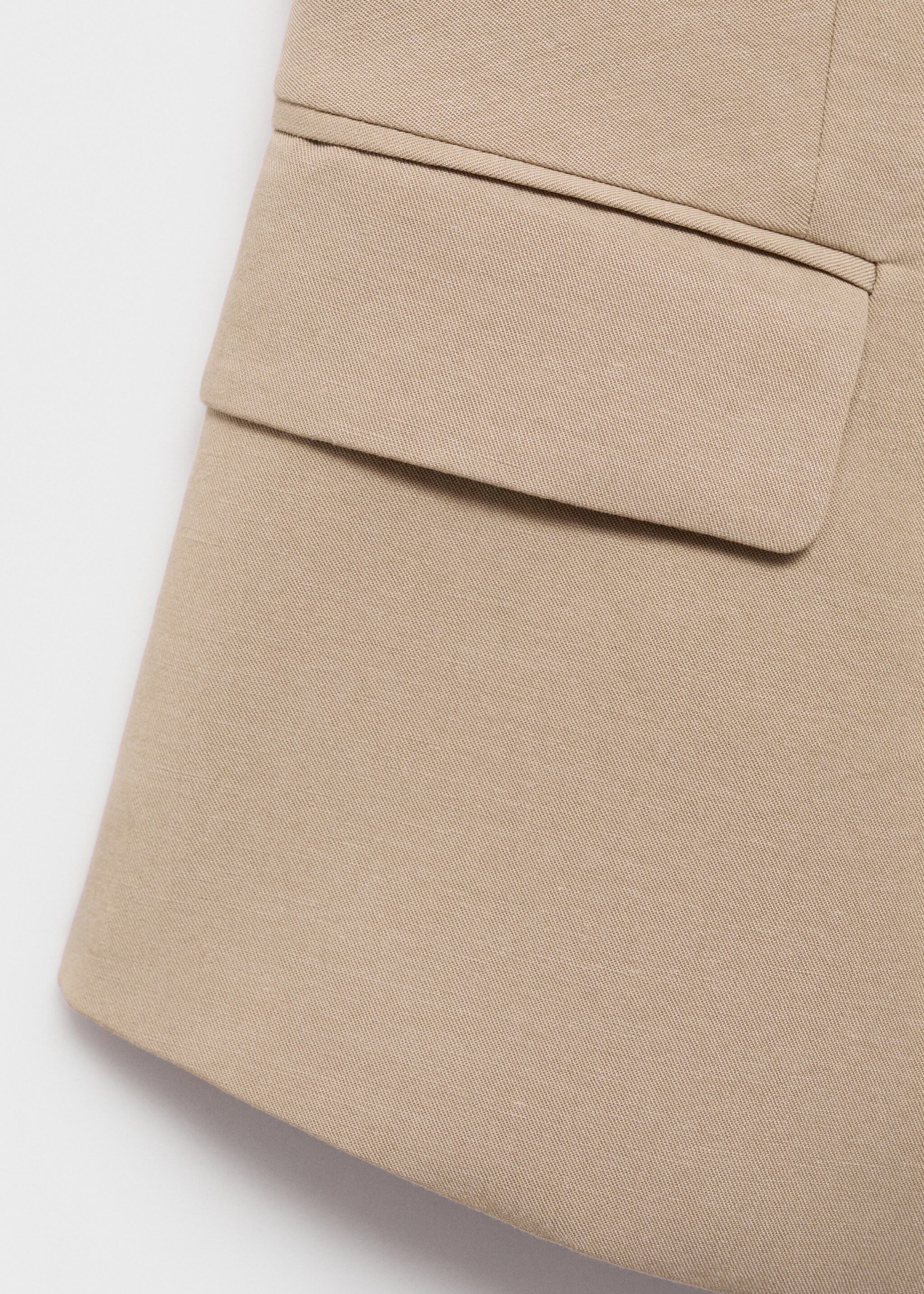 Linen-blend suit waistcoat - Details of the article 8, Medium Brown. Ref: 17051206-01.