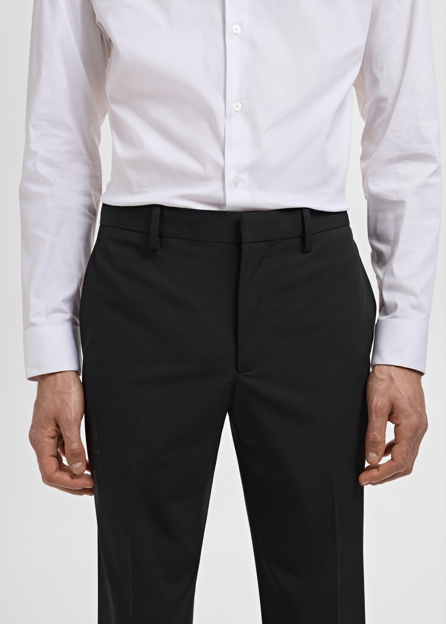 Stretch fabric super slim-fit suit trousers - Details of the article 1