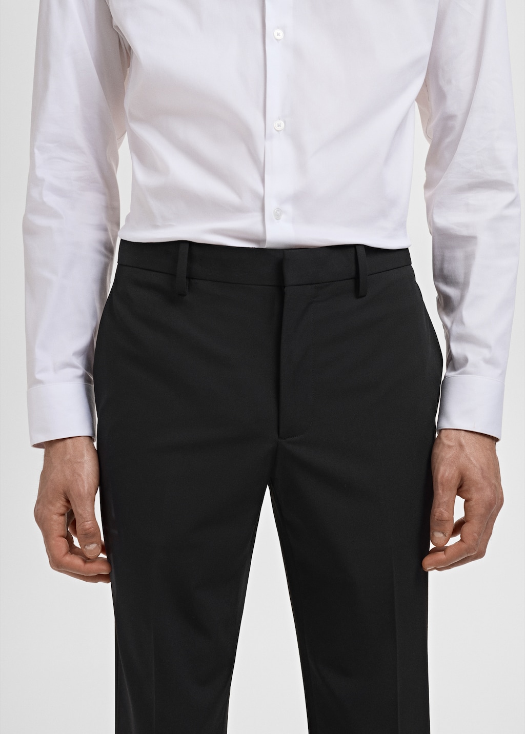 Stretch fabric super slim-fit suit trousers