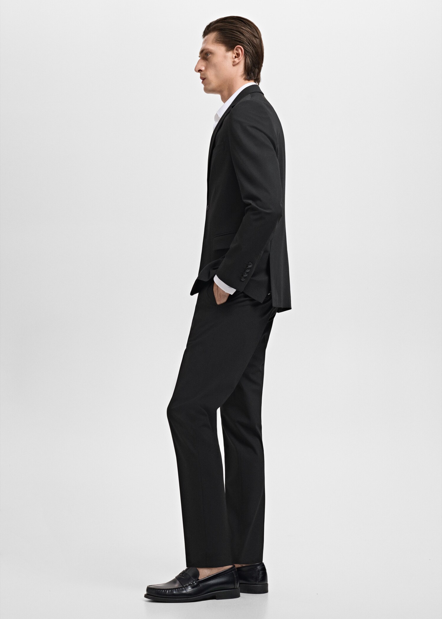 Stretch fabric super slim-fit suit trousers - Details of the article 2