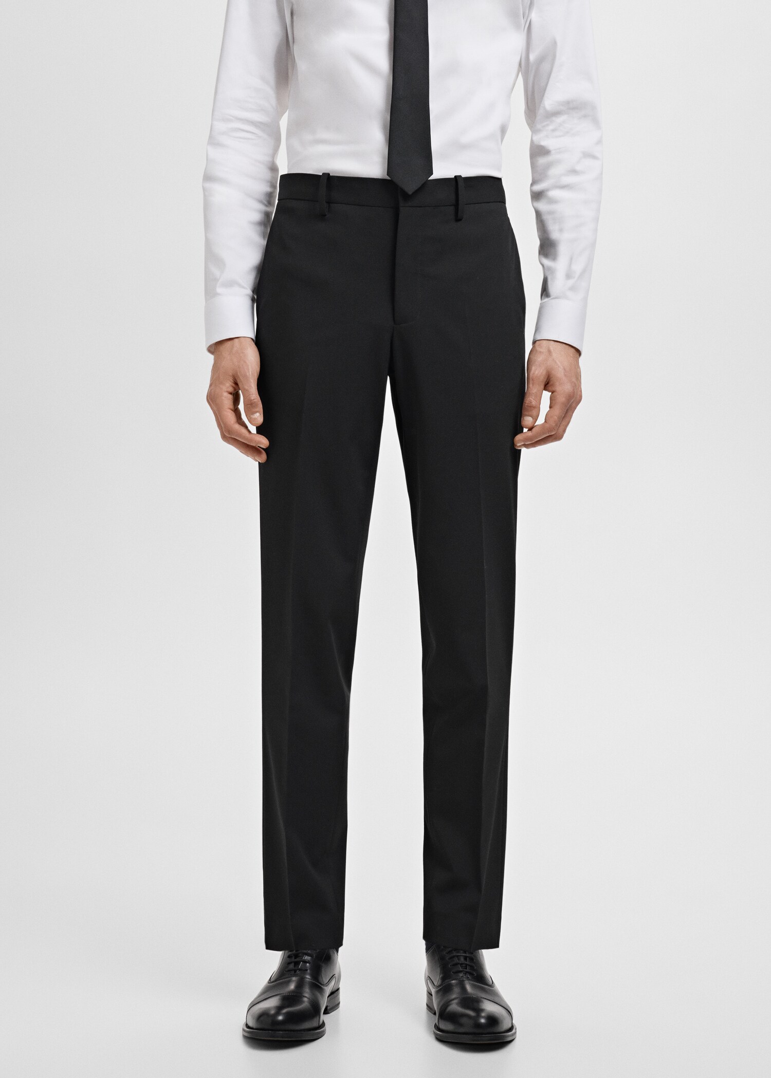 Stretch fabric super slim-fit suit trousers - Medium plane