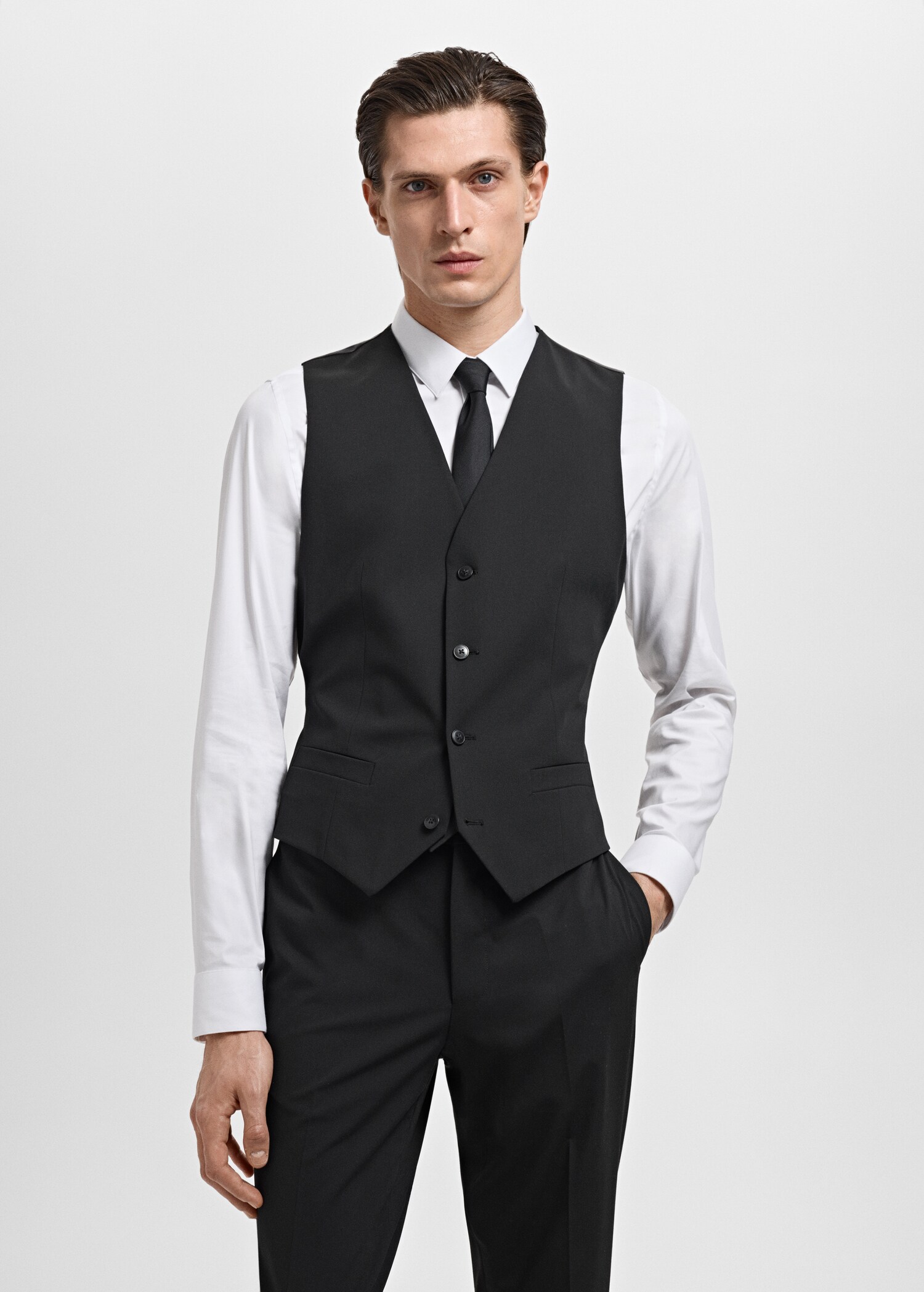 Paris super slim-fit suit vest - Medium plane