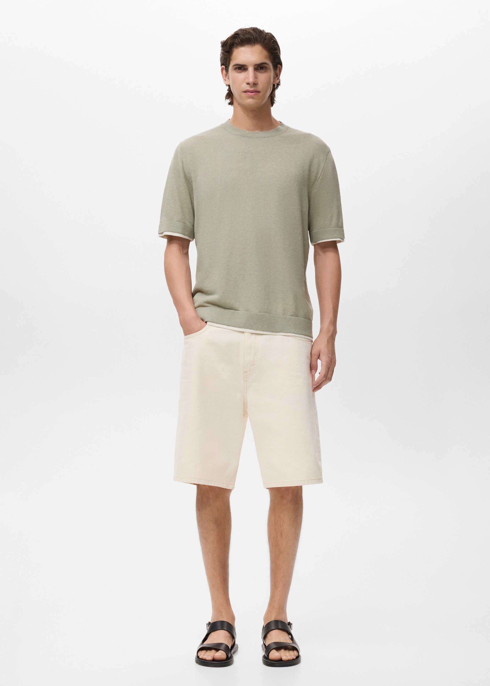 Camiseta combinada algodón - Plano general