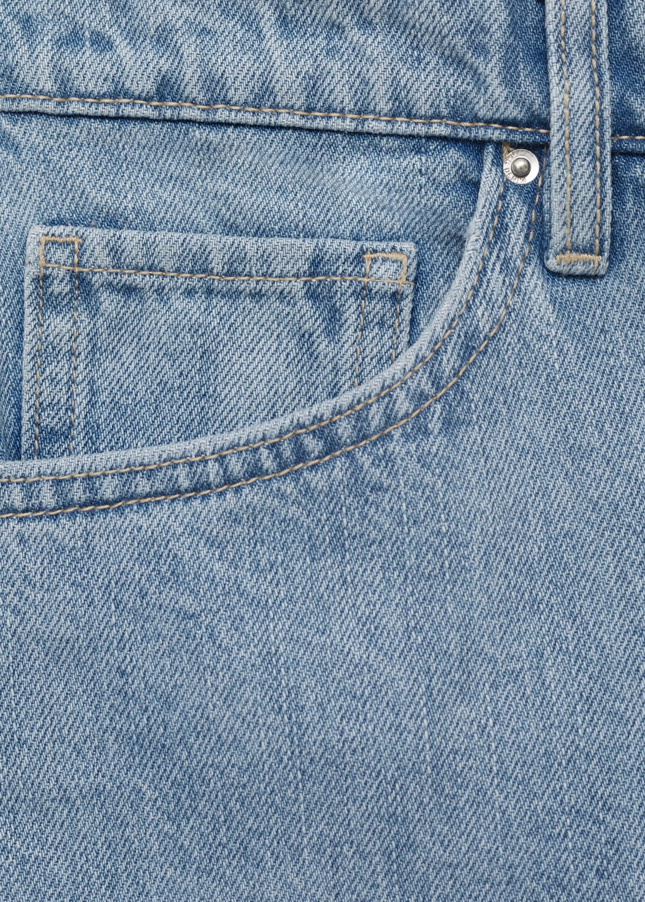 Yüksek bel düz kesim denim şort - Ürün detayı 0