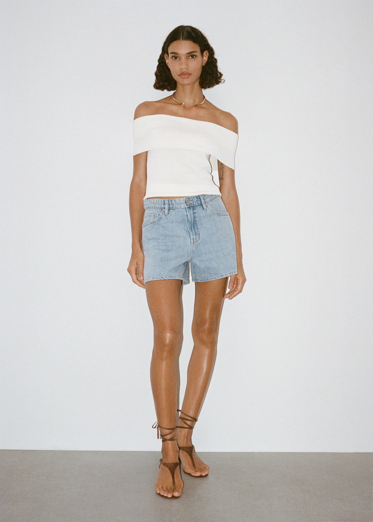 Short en jean droit taille haute - Détail de l'article 6