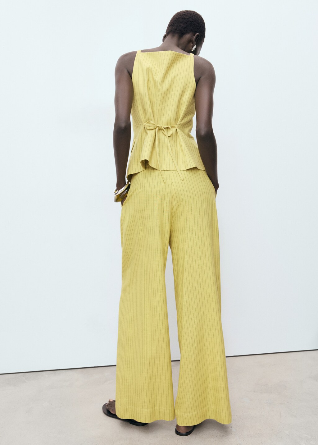 Striped straight suit trousers