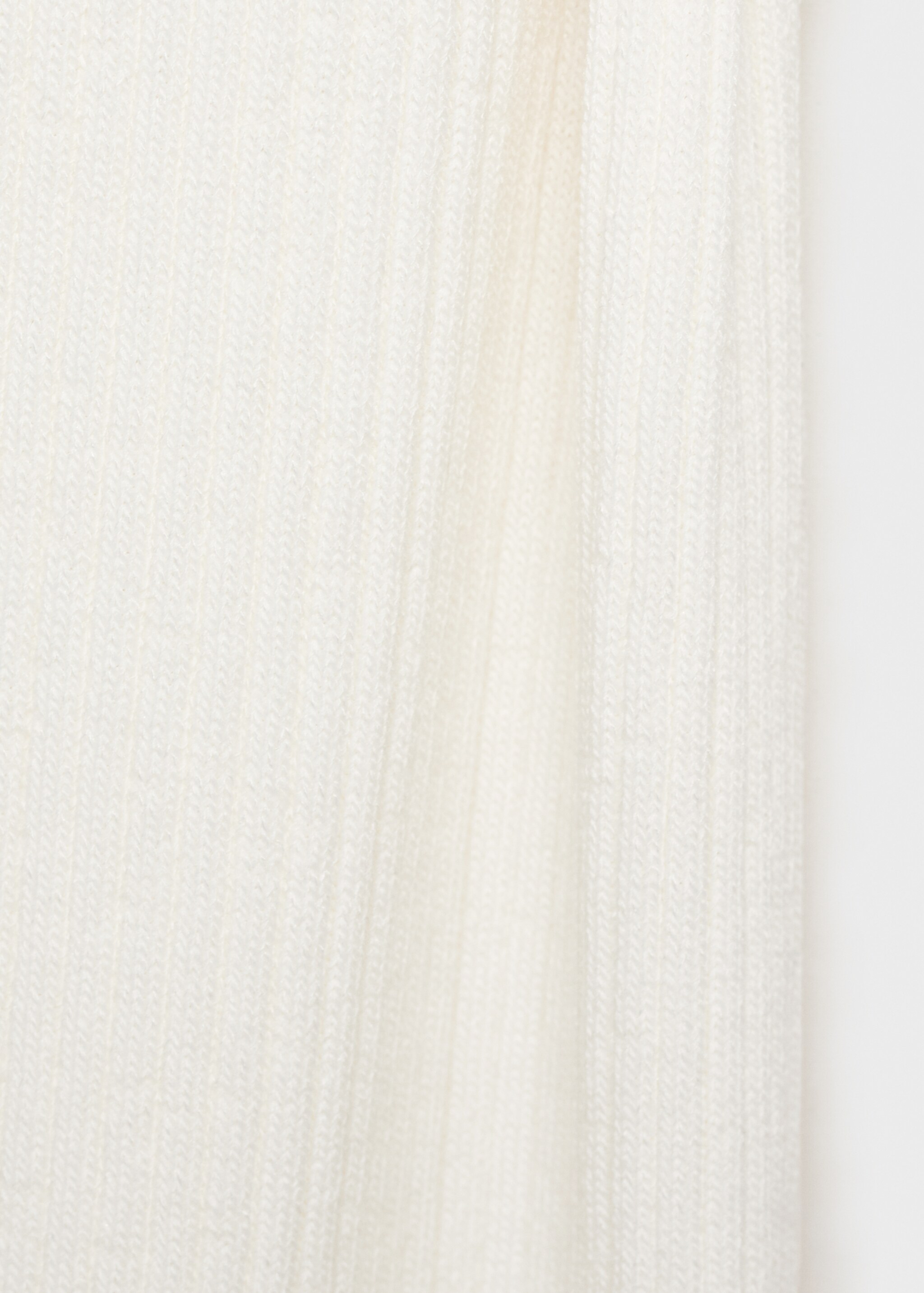 Ribbed dress with asymmetrical sleeves - Details of the article 0, White. Ref: 17052926-01.