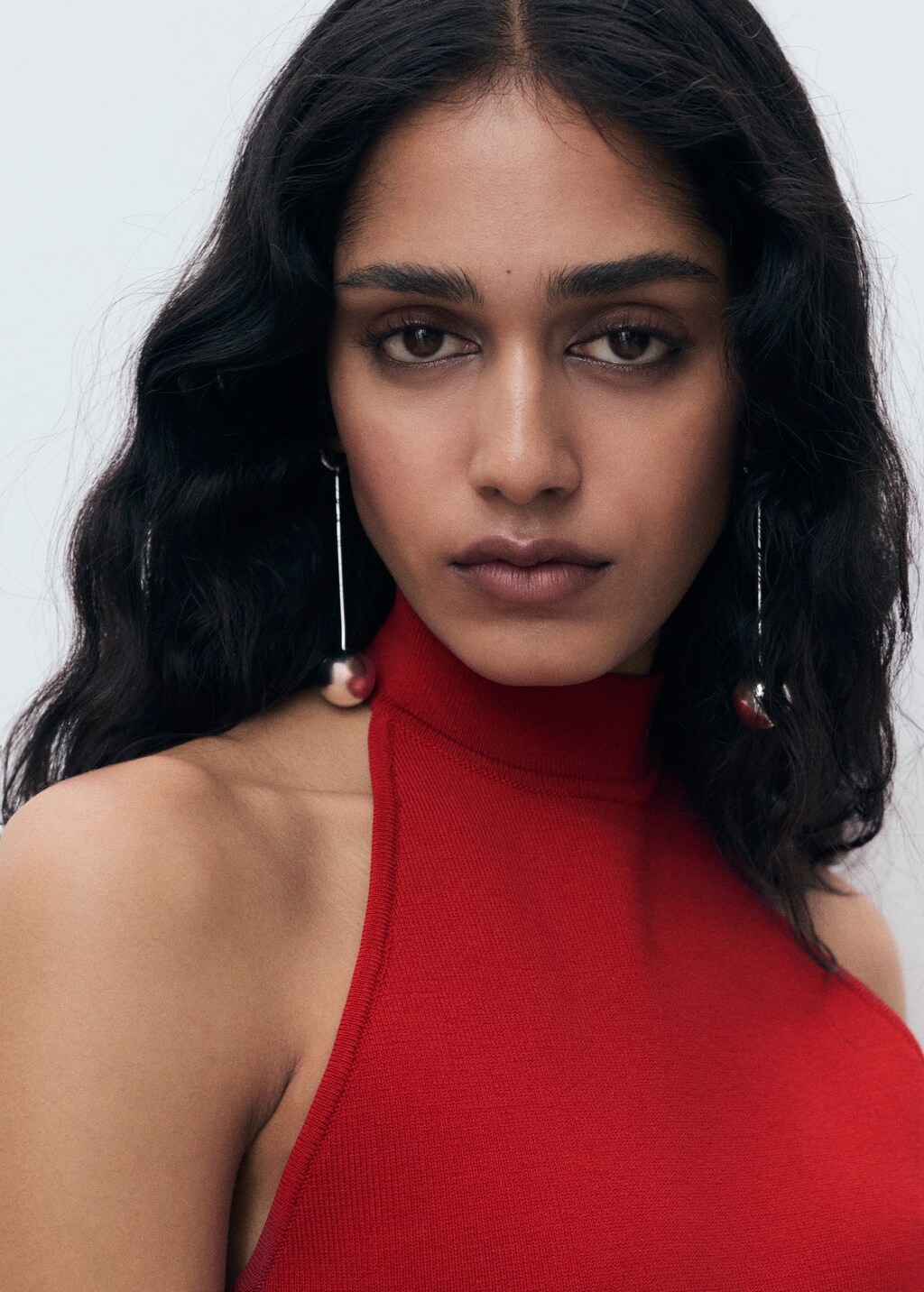 Halter-neck knitted dress