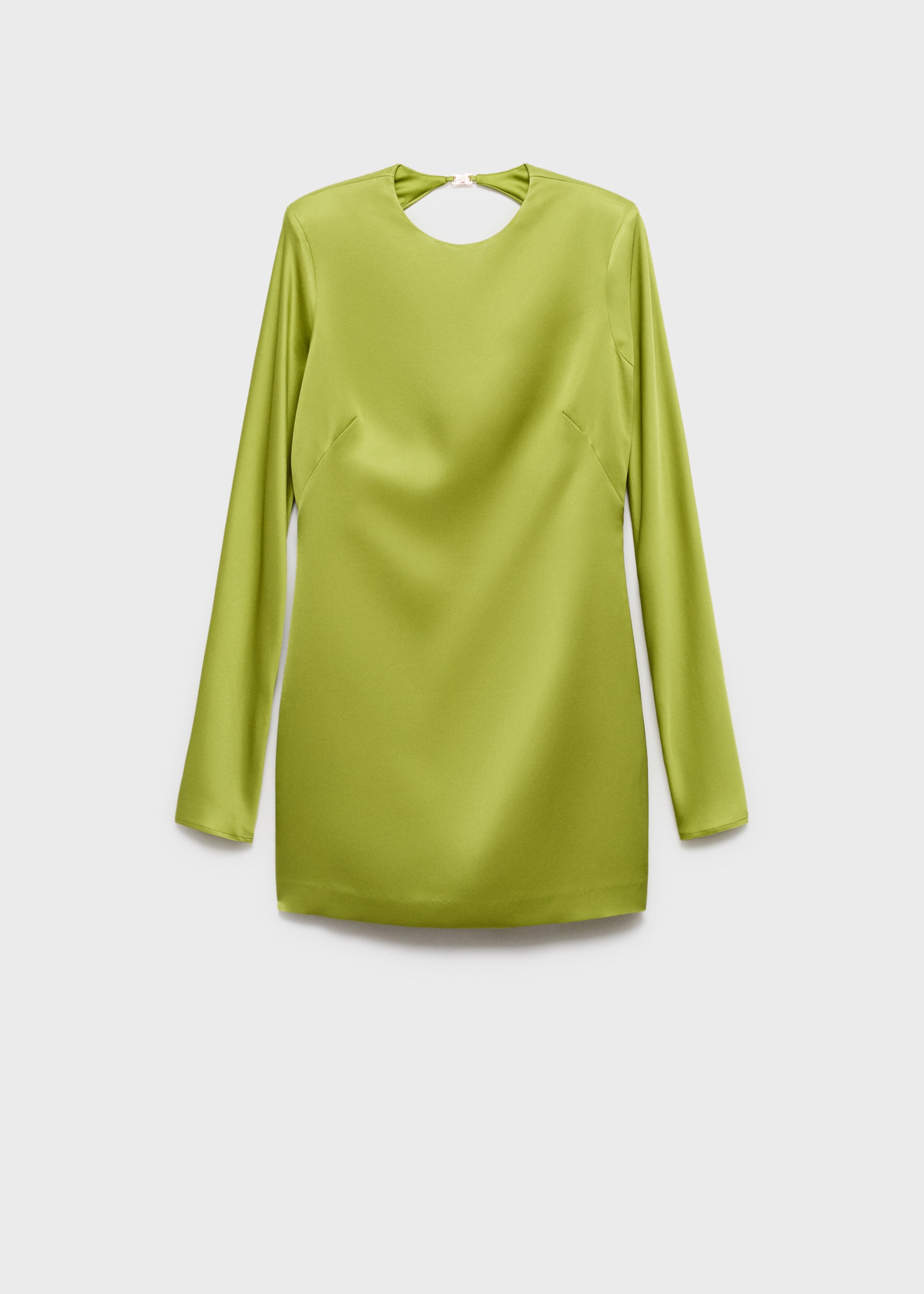 Open-back satin-effect dress - Article without model, Green. Ref: 17054789-01.